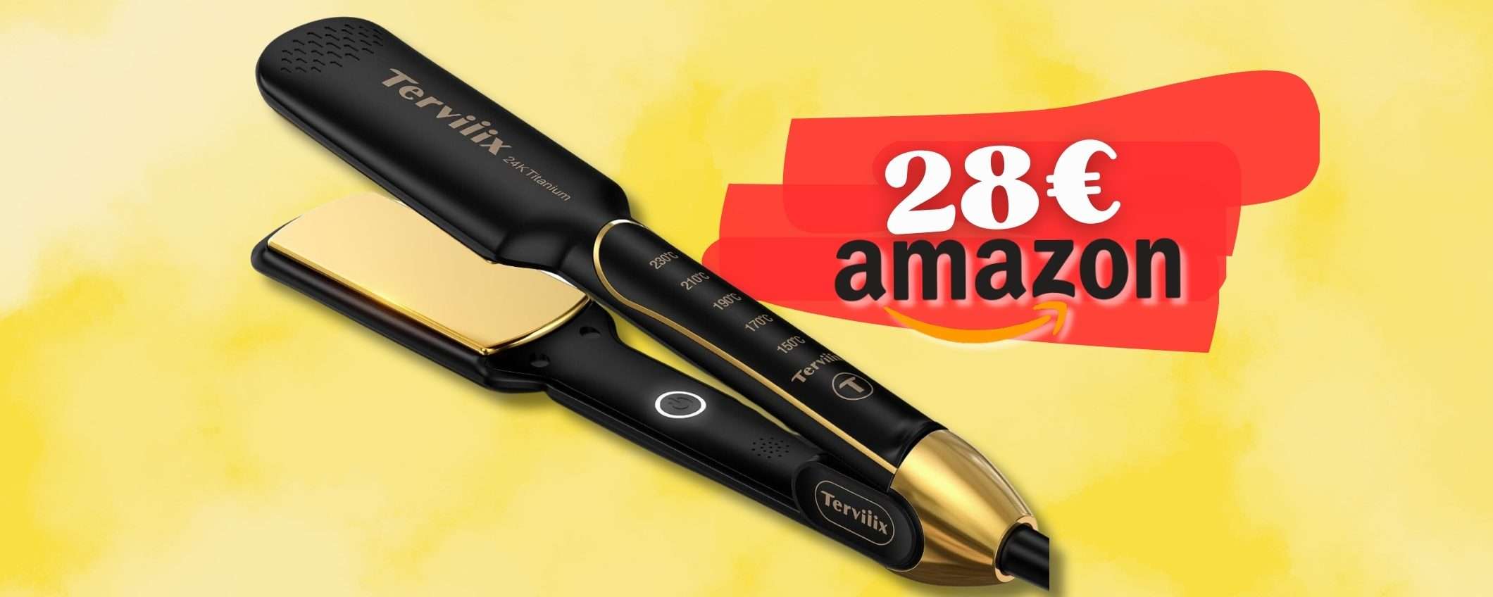 Piastra capelli PROFESSIONALE in titanio per capelli lisci e mossi (28€) Piastra capelli PROFESSIONALE in titanio per capelli lisci e mossi (28€)