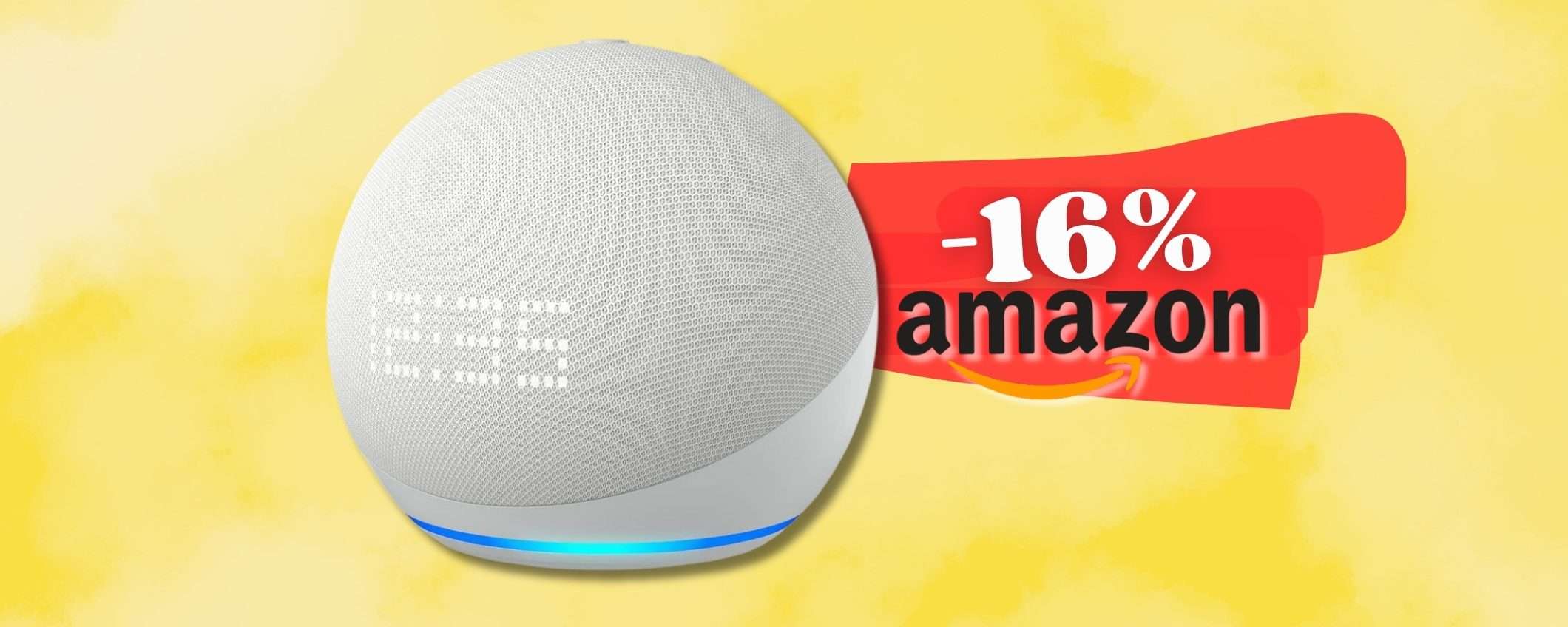 Echo Dot con orologio e sensore di TEMPERATURA, sconto del 16% TOP