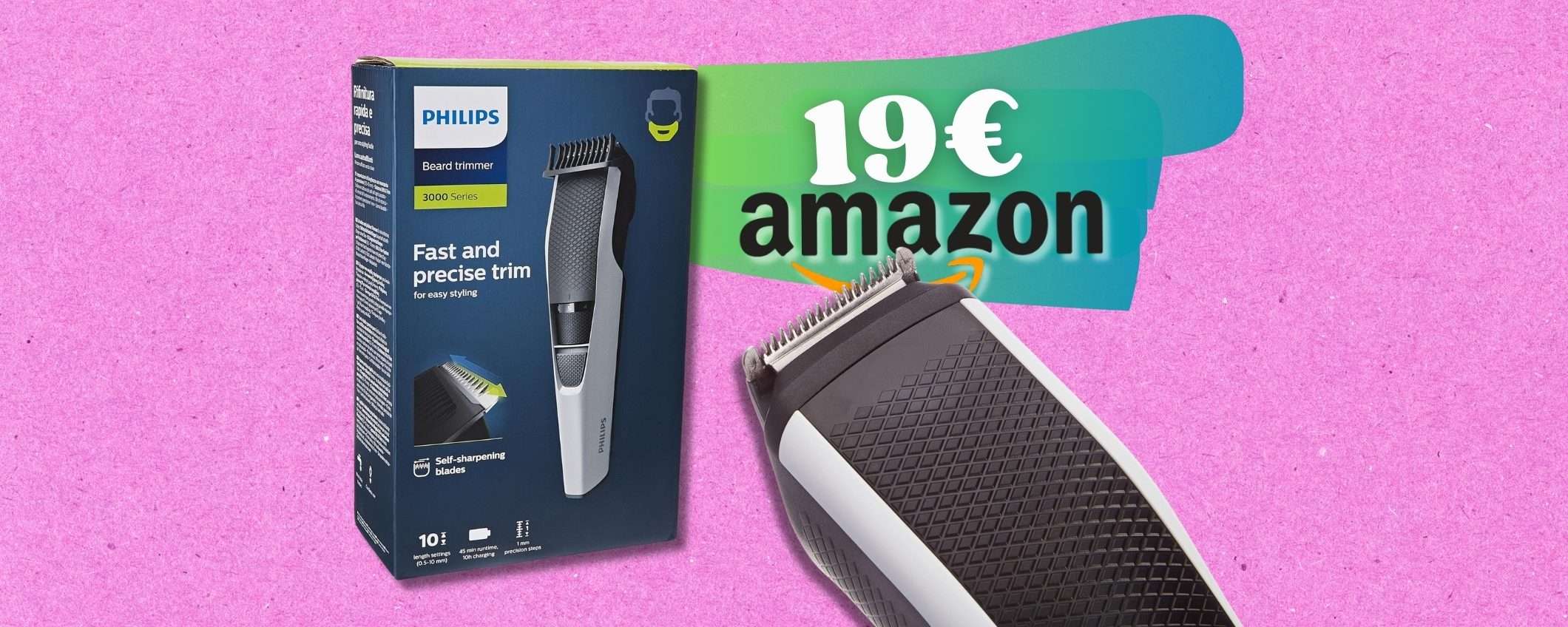 19€ per capelli e barba perfetti con PHILIPS, macchinetta scontata 42%