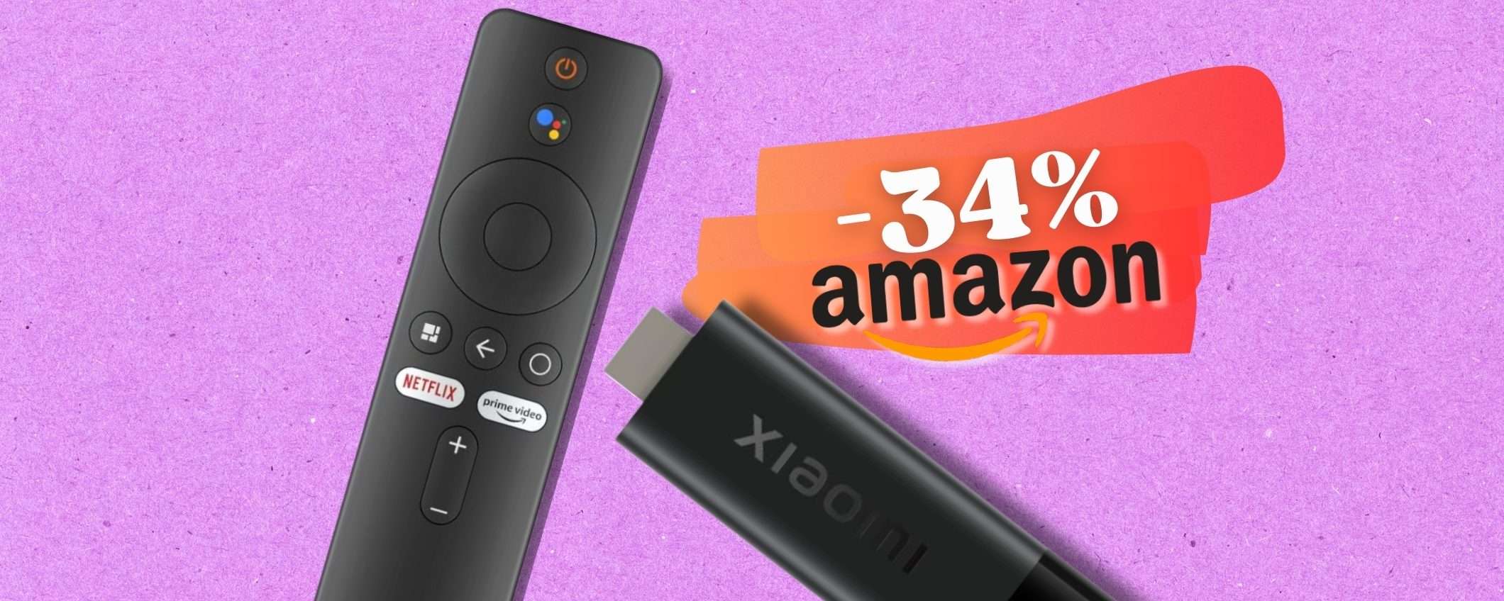 XIAOMI sfida la Fire TV Stick con la sua 4K e assistente Google (-34%)