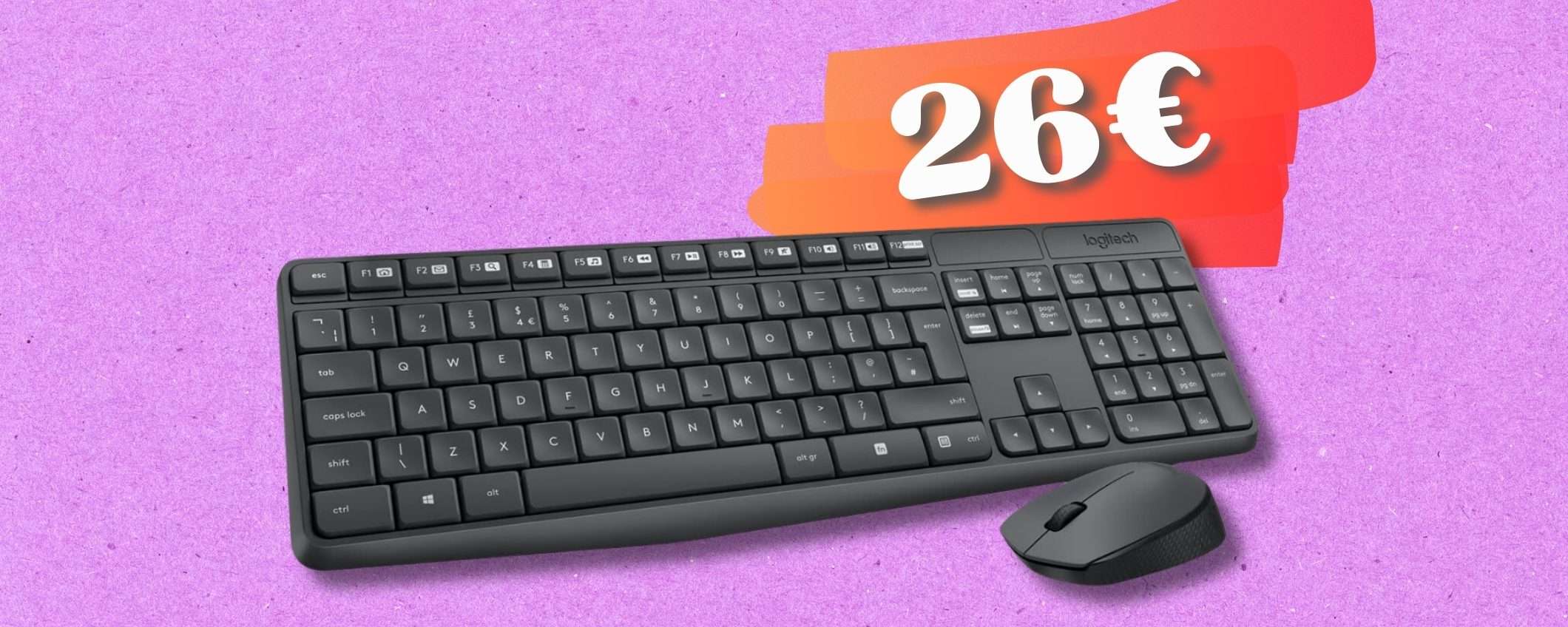Logitech MK235 per una scrivania ZERO cavi: mouse e tastiera a 26€ Logitech MK235 per una scrivania ZERO cavi: mouse e tastiera a 26€