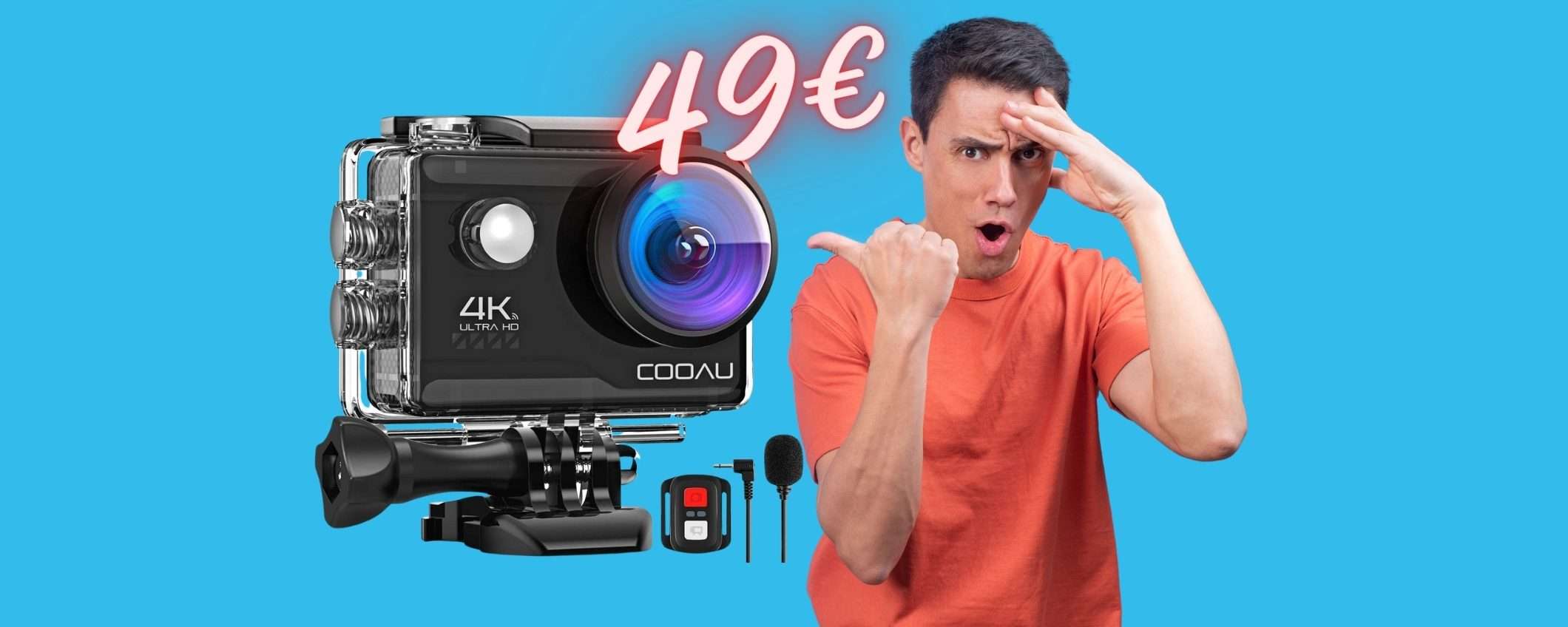 Action Cam HD 4K da 20 MP impermeabile fino a 40M tua a 49€