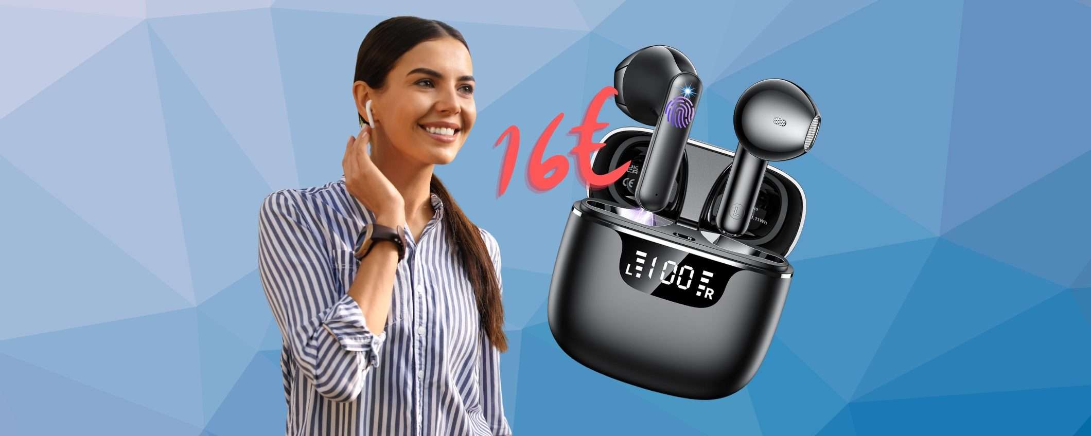 Amazon ESAGERA: auricolari Bluetooth a soli 16€ con SCONTO FOLLE Amazon ESAGERA: auricolari Bluetooth a soli 16€ con SCONTO FOLLE