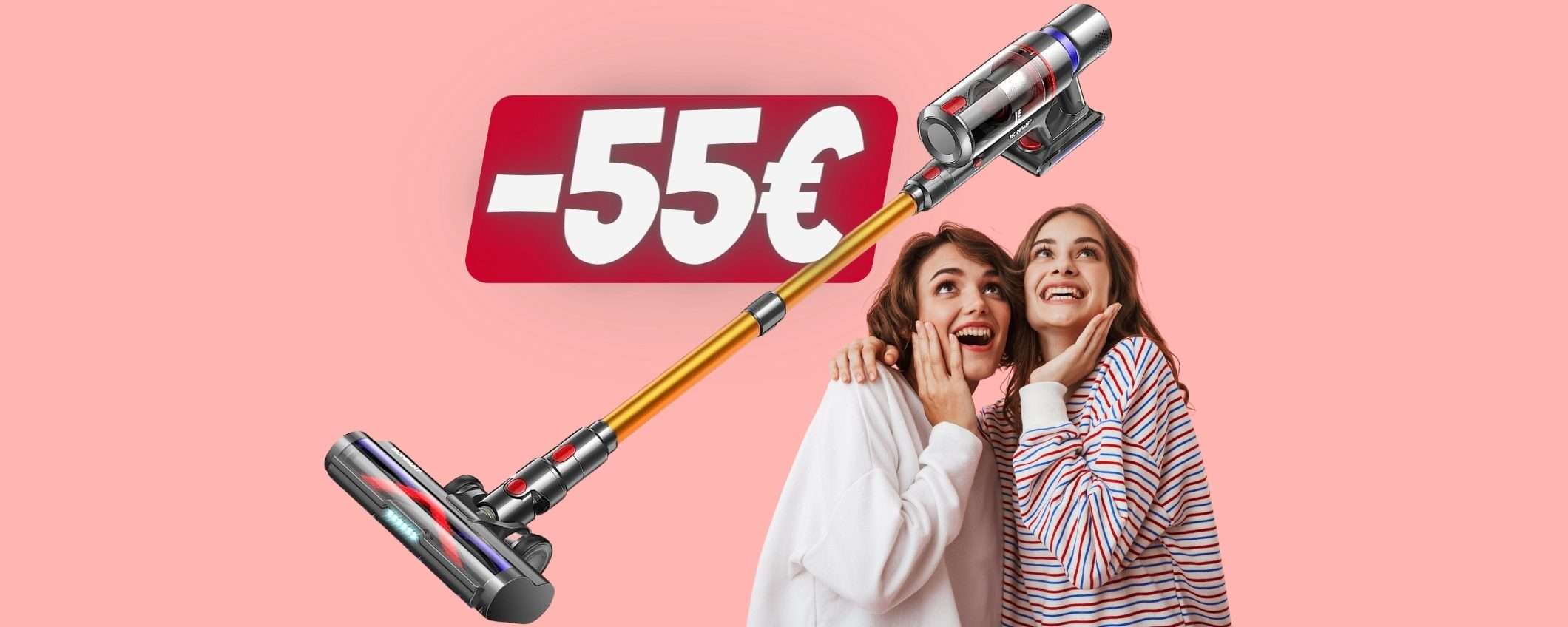 Aspirapolvere senza fili con autonomia da 1 ora in SCONTO di 55€ Aspirapolvere senza fili con autonomia da 1 ora in SCONTO di 55€