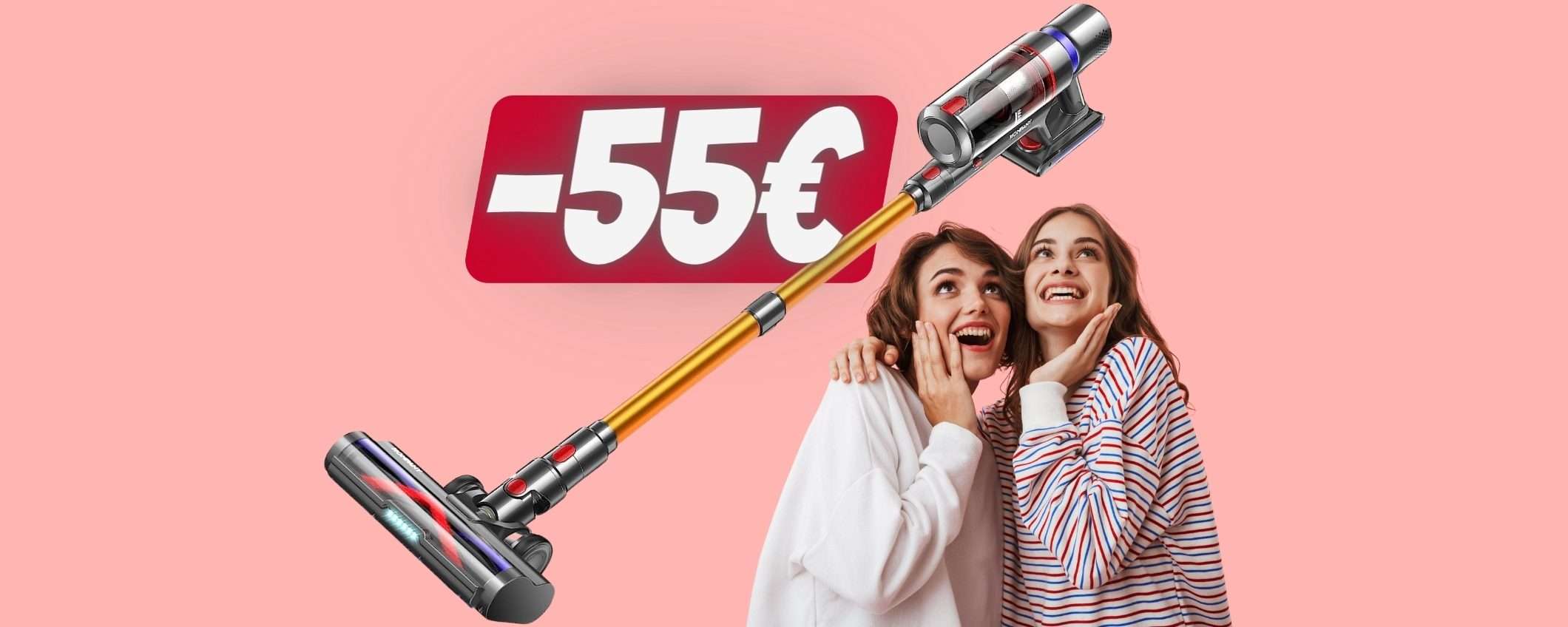 Aspirapolvere senza fili con autonomia da 1 ora in SCONTO di 55€