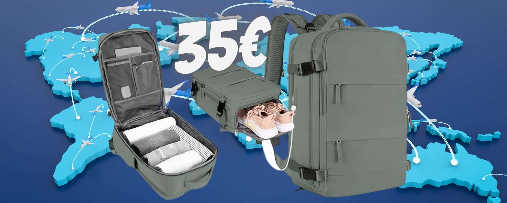 Bagaglio a mano troppo costoso? Con questo zaino voli SERENO (35€) Bagaglio a mano troppo costoso? Con questo zaino voli SERENO (35€)