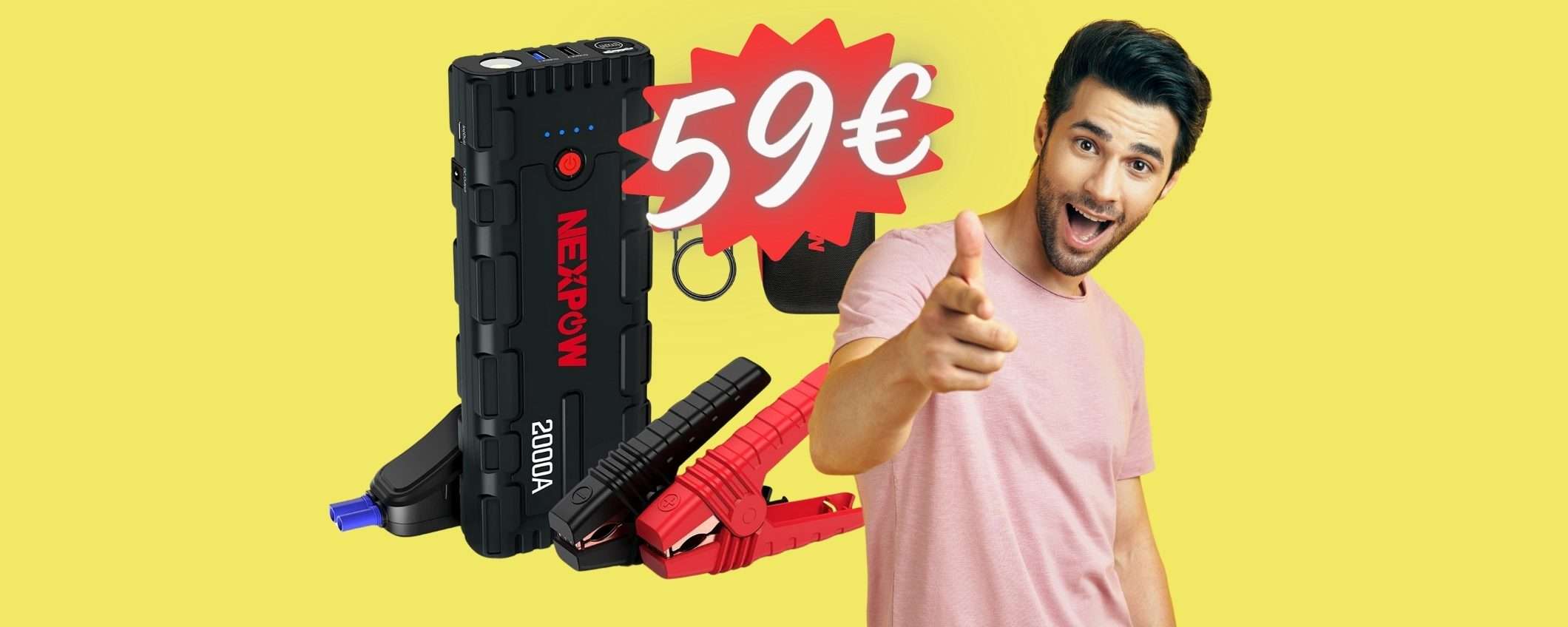 Batteria auto a terra? Riavviala con questo avviatore di emergenza a 59€ Batteria auto a terra? Riavviala con questo avviatore di emergenza a 59€