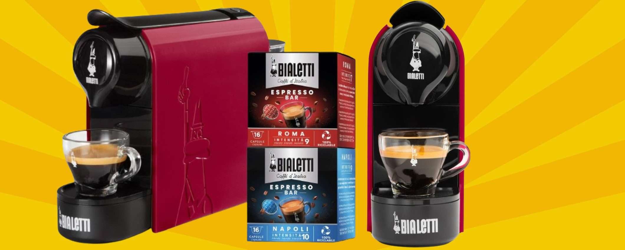 Bialetti Gioia a 58€ con 32 capsule GRATIS: caffè PREMIUM scontatissimo