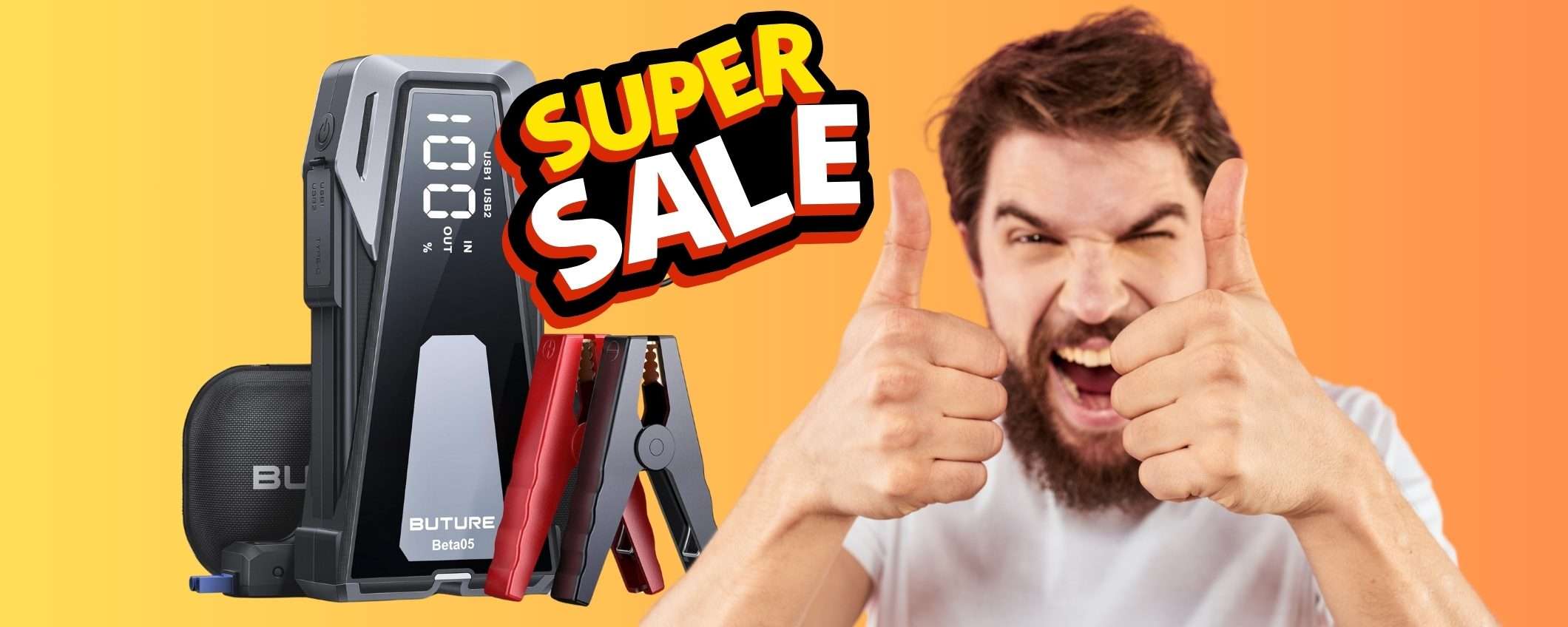 Booster di emergenza per avviamento batteria in DOPPIO SCONTO Booster di emergenza per avviamento batteria in DOPPIO SCONTO
