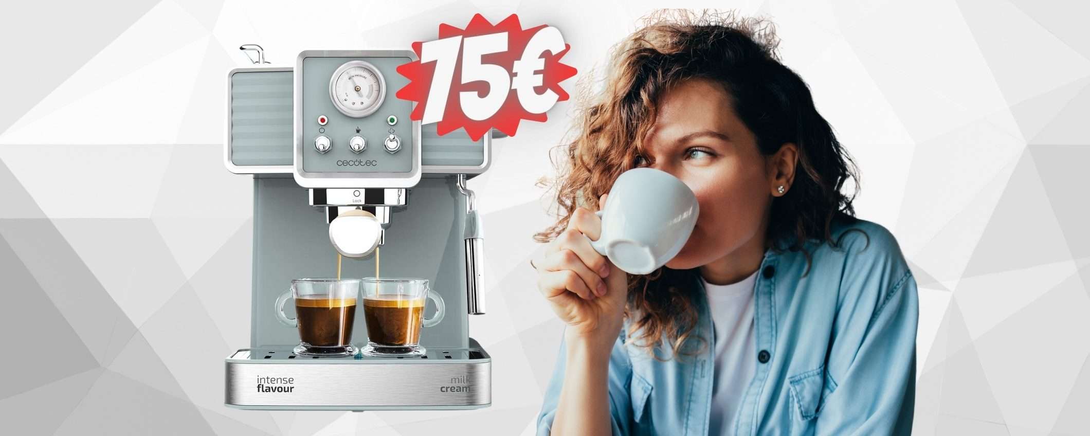 Caffettiera Express da 20 BAR con manometro e doppio filtro a soli 75€