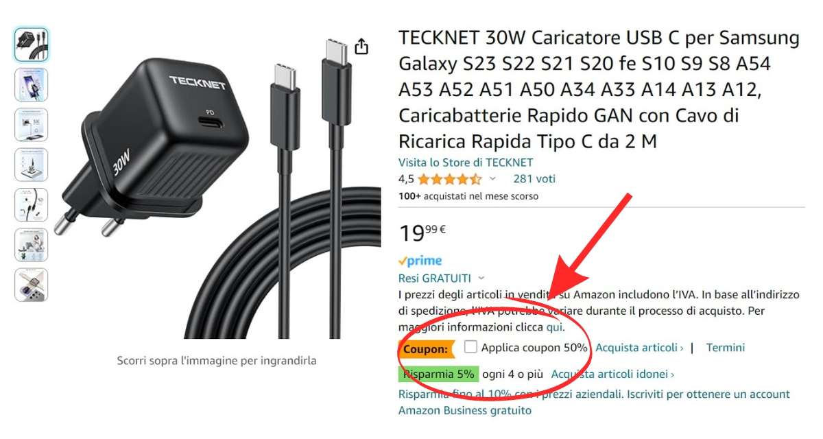 caricatore-usb-30w-cavo-ricarica-velocissima-soli-9e-coupon