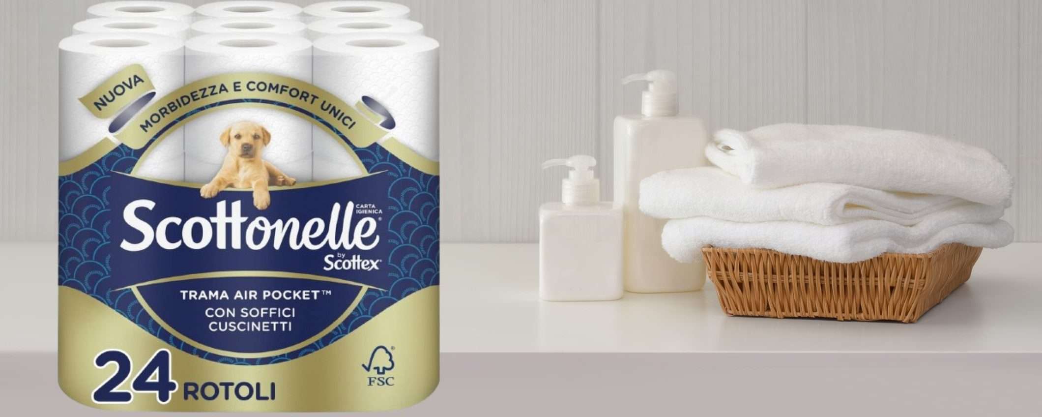 Scottonelle MEGA SCORTA a su Amazon: 24 rotoli a 9€ in promo limitata