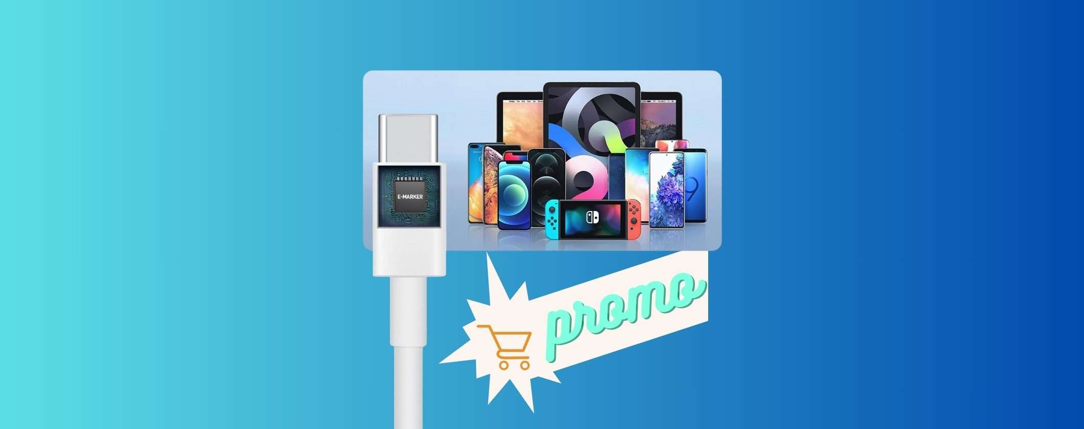 Cavo USB-C Ricarica Rapida da 2 metri a soli 5€: affare Amazon Cavo USB-C Ricarica Rapida da 2 metri a soli 5€: affare Amazon