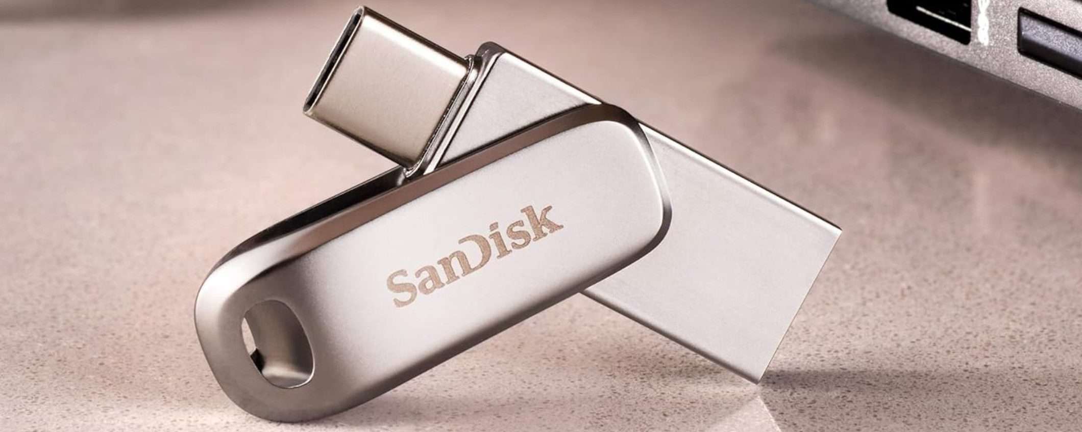 SanDisk SHOCK su Amazon: chiavetta 2 in 1 ultra veloce a 12€ (128GB)