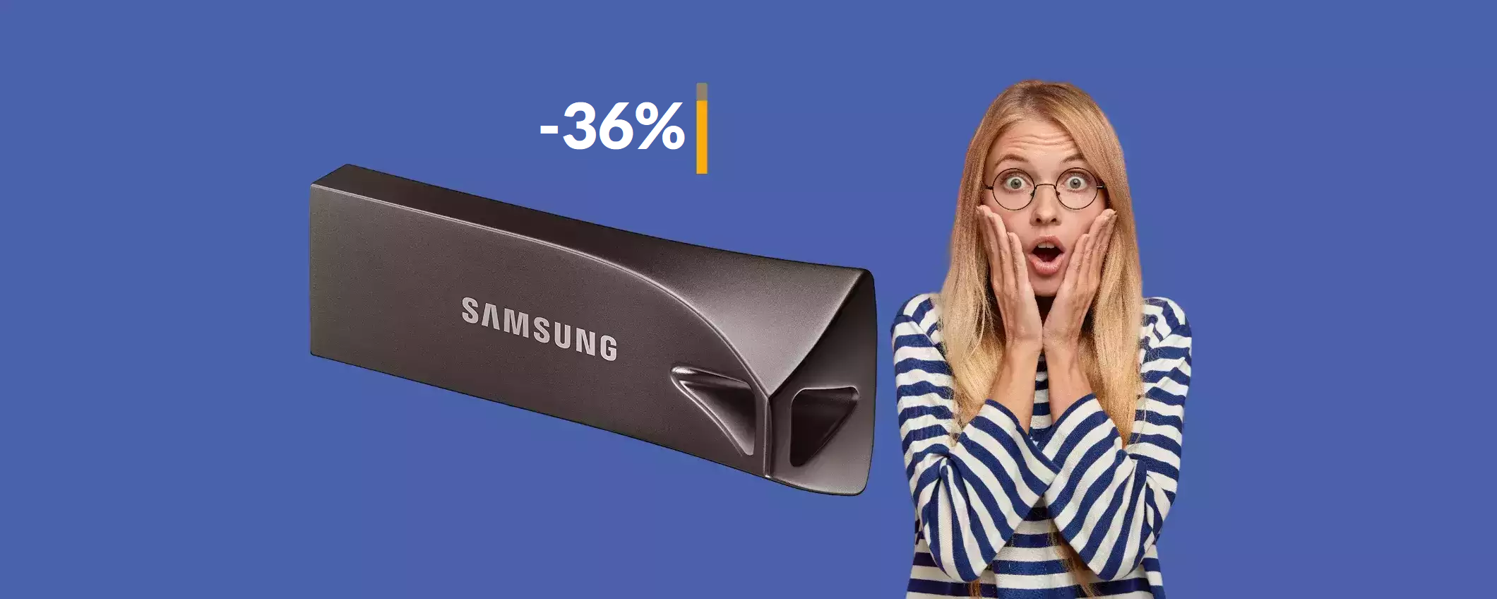 Chiavetta USB 256GB Samsung a poco più di 40€: è un FULMINE