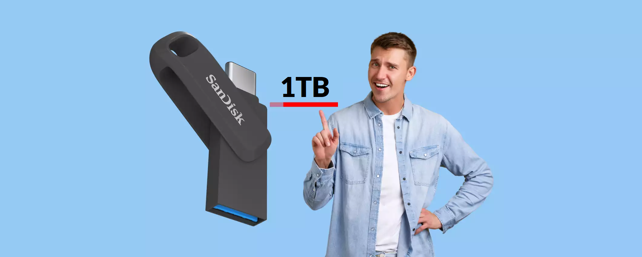 Chiavetta USB 2-in-1 da 1TB: compatibilità TOTALE e prezzo OK