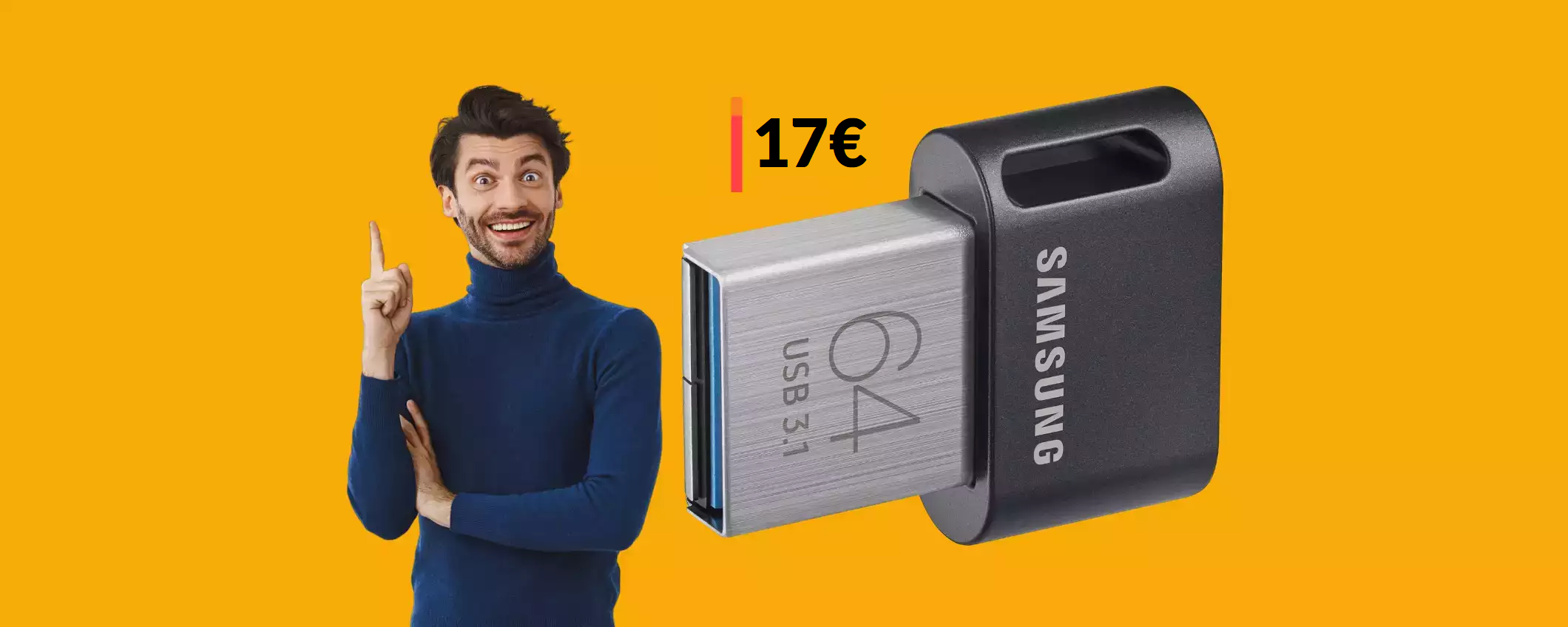 Chiavetta USB Samsung 64GB: è microscopica ma SUPER veloce