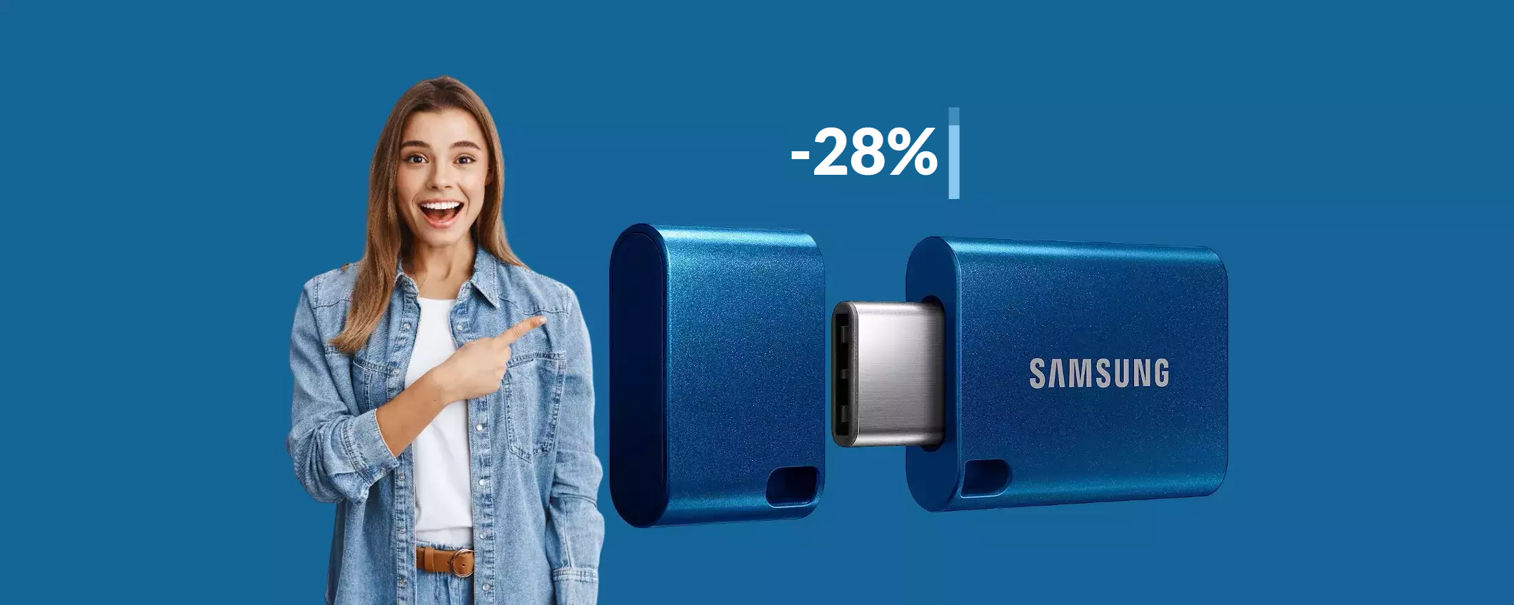 Chiavetta USB C Samsung 128GB: da non perdere ad appena 28€