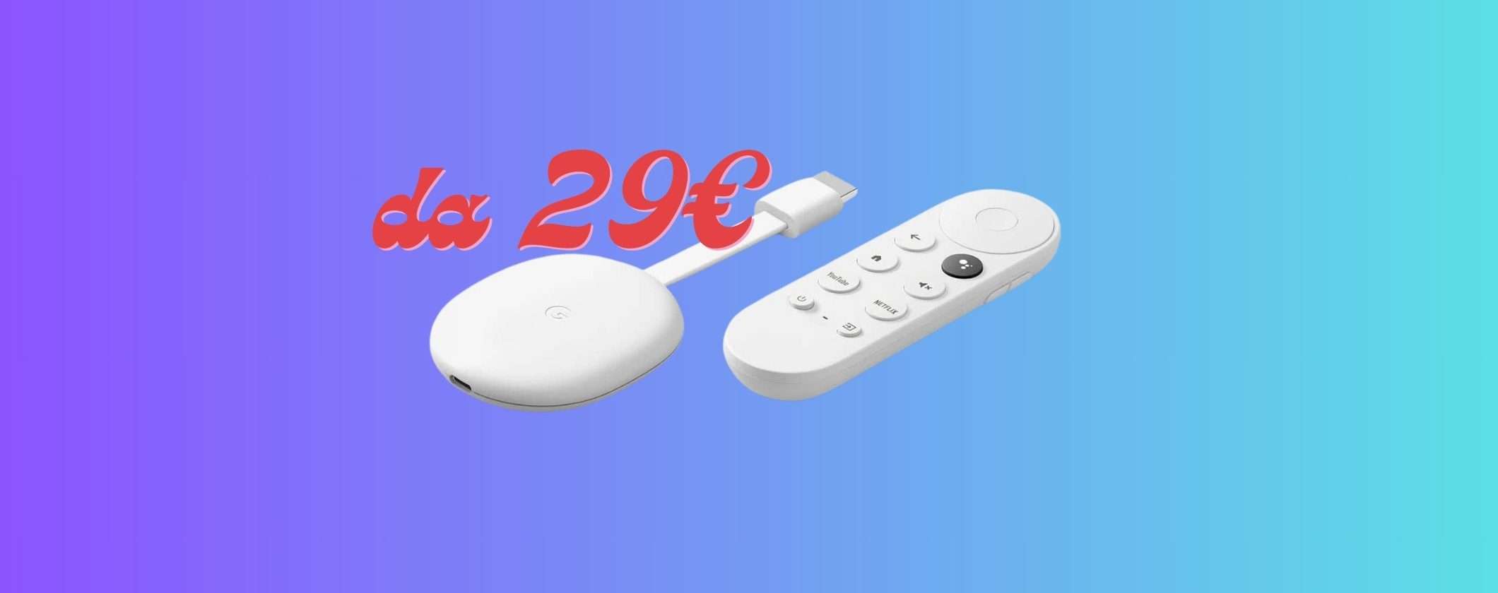 Chromecast con Google TV: da soli 29€ solo su Google Store Chromecast con Google TV: da soli 29€ solo su Google Store
