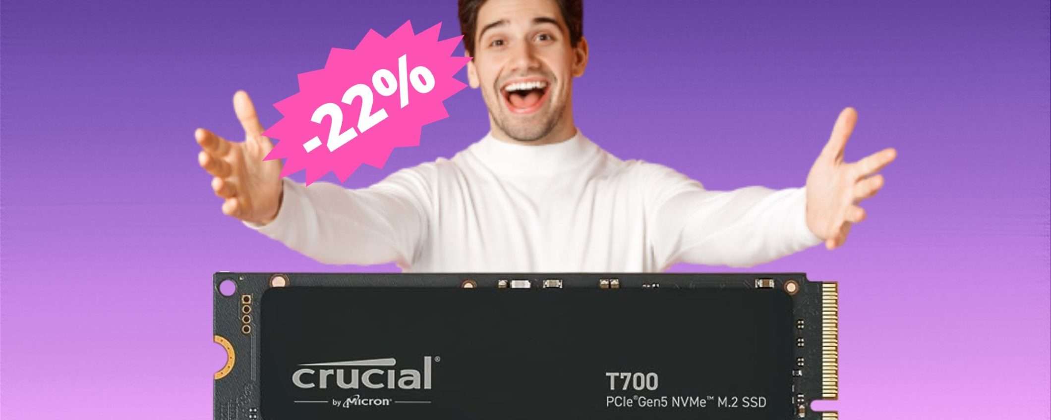 Crucial T700 da 1TB: SUPER sconto del 22% su Amazon Crucial T700 da 1TB: SUPER sconto del 22% su Amazon