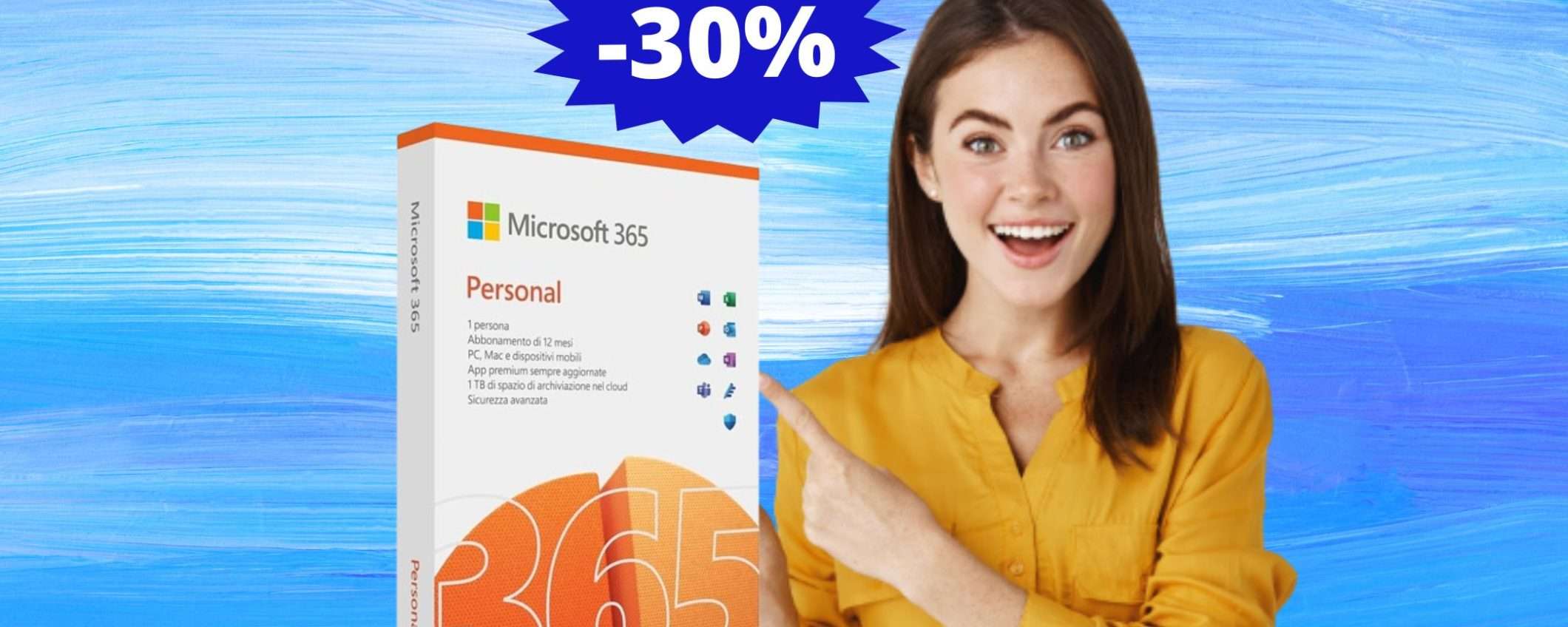 Microsoft 365 Personal: sconto IMPERDIBILE del 30% su Amazon