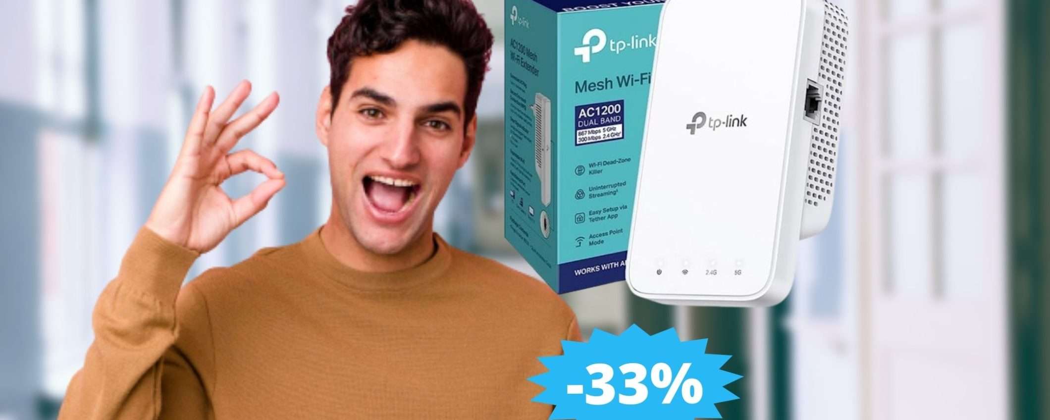 Ripetitore WiFi TP-Link RE330: MEGA sconto del 33% su Amazon Ripetitore WiFi TP-Link RE330: MEGA sconto del 33% su Amazon