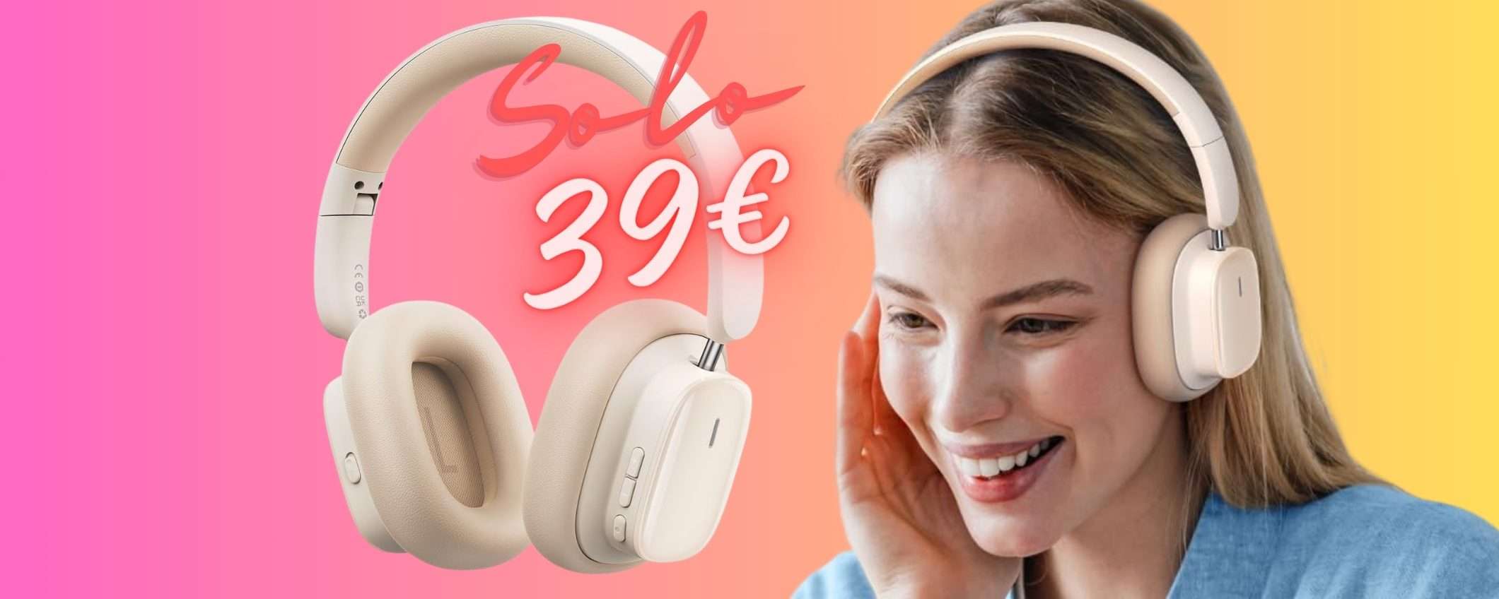 Cuffie wireless Baseus da 100h di audio e riduzione rumore a soli 39€ Cuffie wireless Baseus da 100h di audio e riduzione rumore a soli 39€