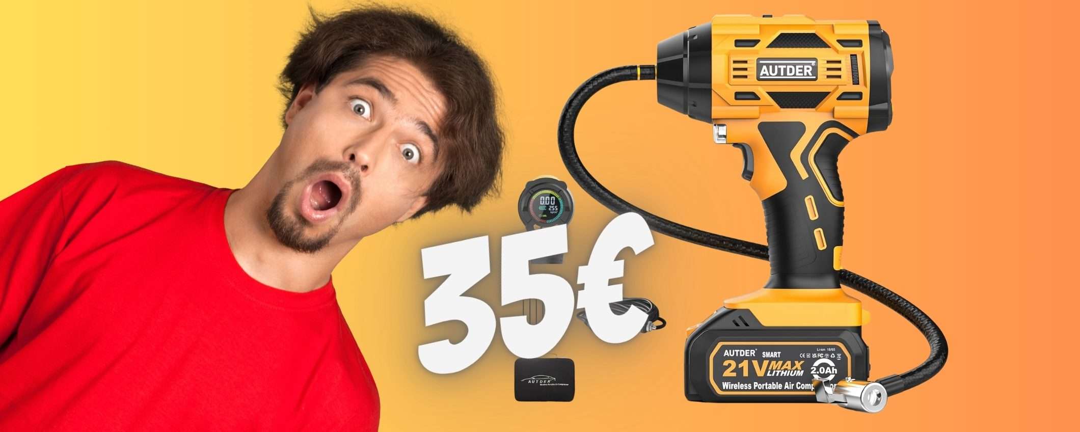 DOPPIO SCONTO su questo compressore portatile che puoi avere a 35€