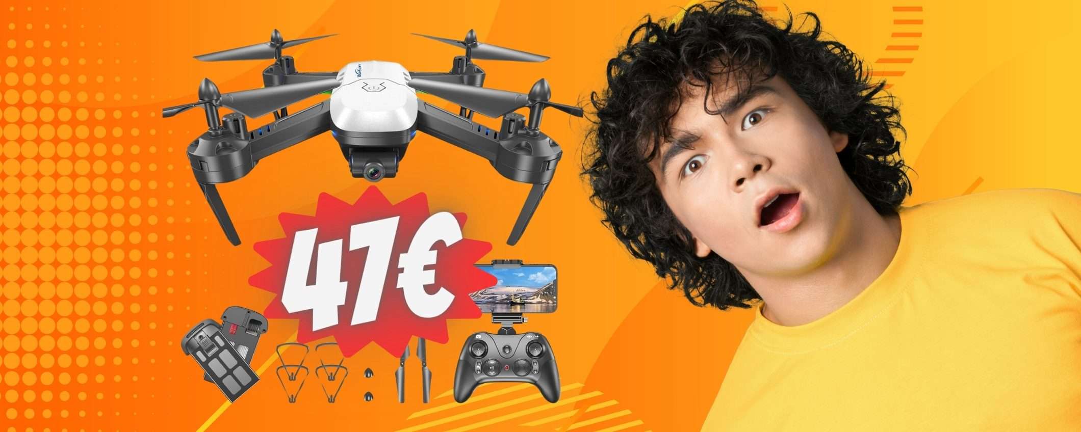 Drone con telecamera in DOPPIO SCONTO ora è tuo a soli 47€, WOW