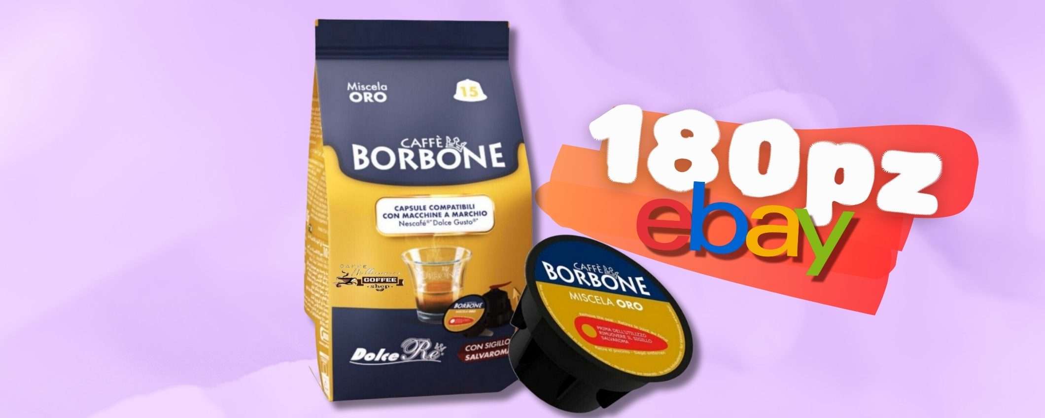 180caps Caffè Borbone miscela ORO per Dolce Gusto Nescafé a 0,23€ cad.