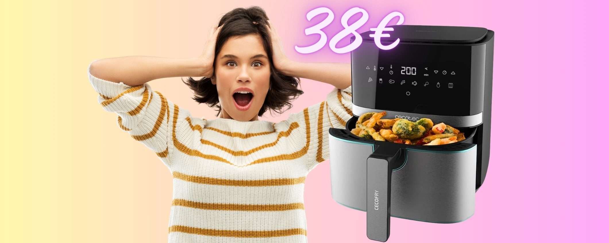 Friggitrice ad aria da 5,5L a PREZZO REGALO solo su Amazon (38€) Friggitrice ad aria da 5,5L a PREZZO REGALO solo su Amazon (38€)