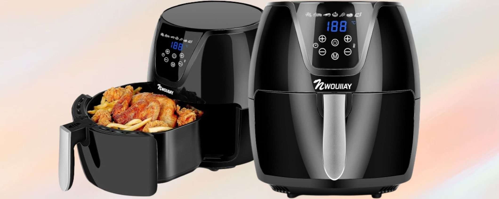 Friggitrice ad aria XXL a 43€: prepara di tutto in poco tempo e SENZA grassi Friggitrice ad aria XXL a 43€: prepara di tutto in poco tempo e SENZA grassi