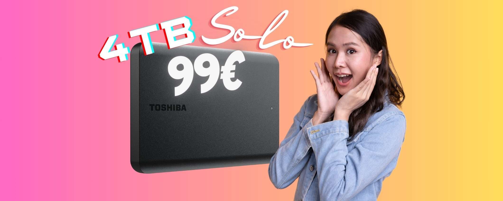 Hard disk Toshiba CANVIO BASICS da 4TB a PREZZO da URLO (99€)