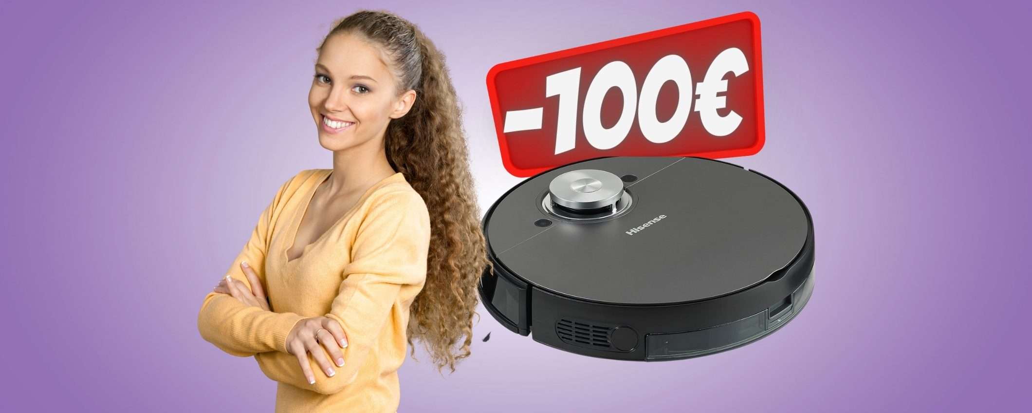 Hisense: robot che aspira e lava, con mappatura, in SCONTO di 100€ Hisense: robot che aspira e lava, con mappatura, in SCONTO di 100€