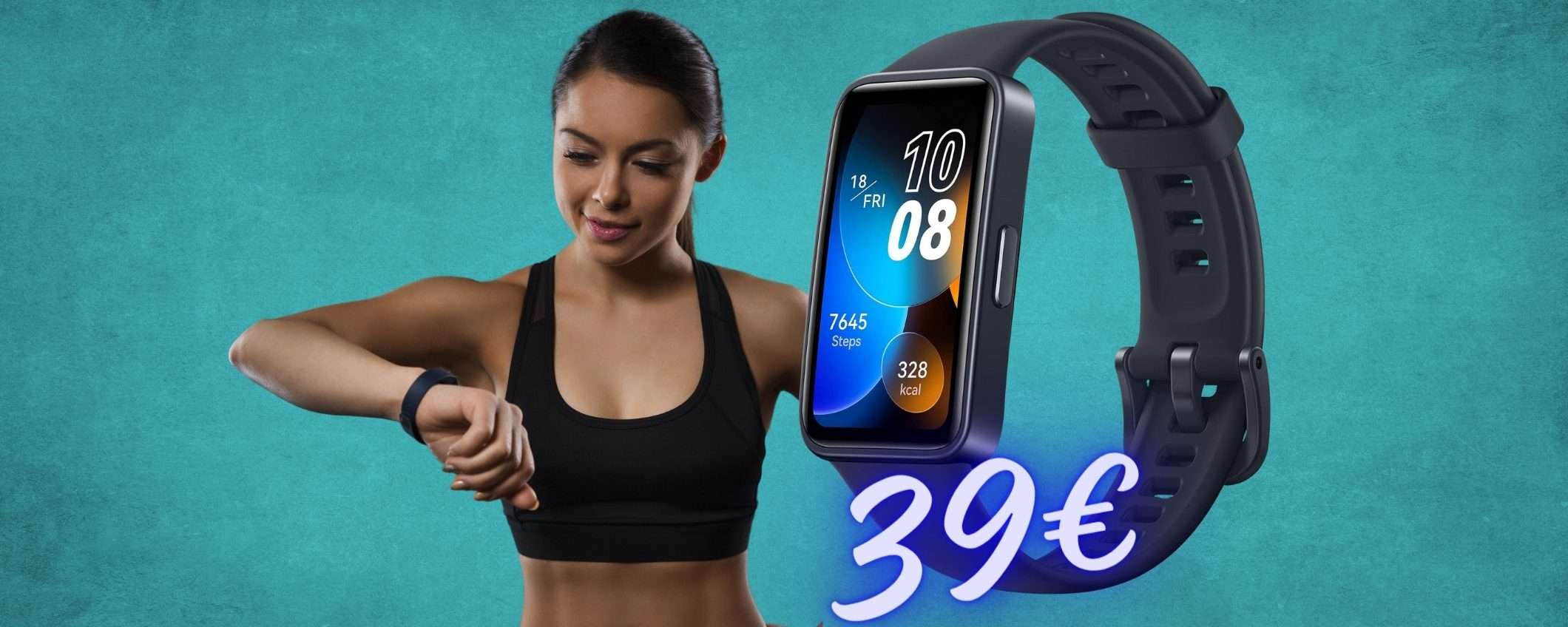 HUAWEI Band 8 con batteria da 2 settimane e display AMOLED solo 39€