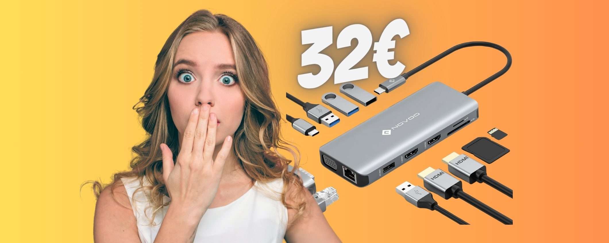 Hub USB 11 in 1 SPETTACOLARE in OFFERTA al 30% su Amazon, un affare Hub USB 11 in 1 SPETTACOLARE in OFFERTA al 30% su Amazon, un affare
