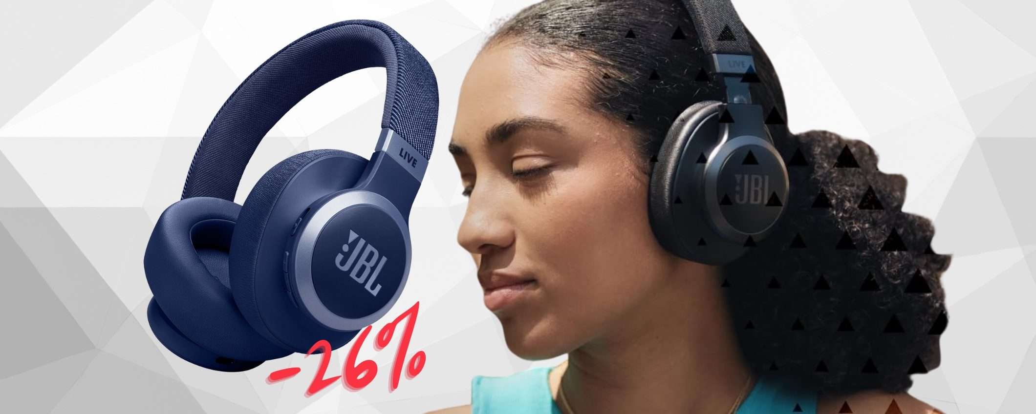 JBL Live 770NC: cuffie Bluetooth da 65h di autonomia a PREZZO SHOCK