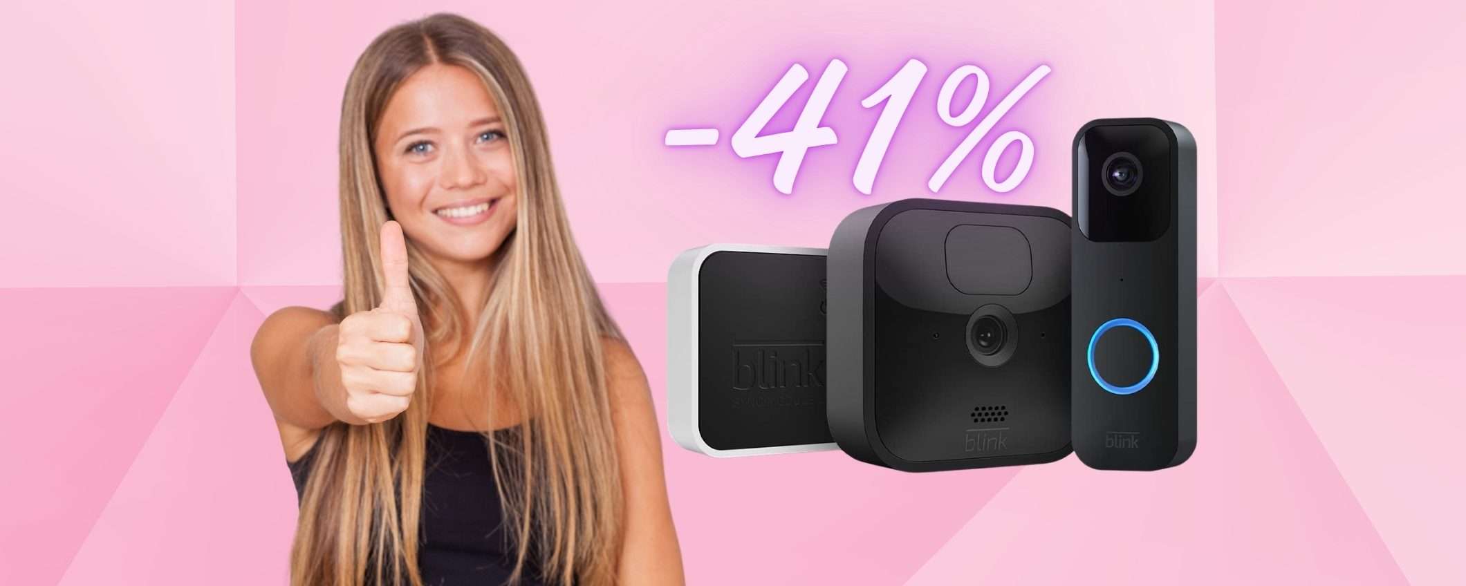 Kit videocamera di sicurezza e campanello con video by Blink al 41%