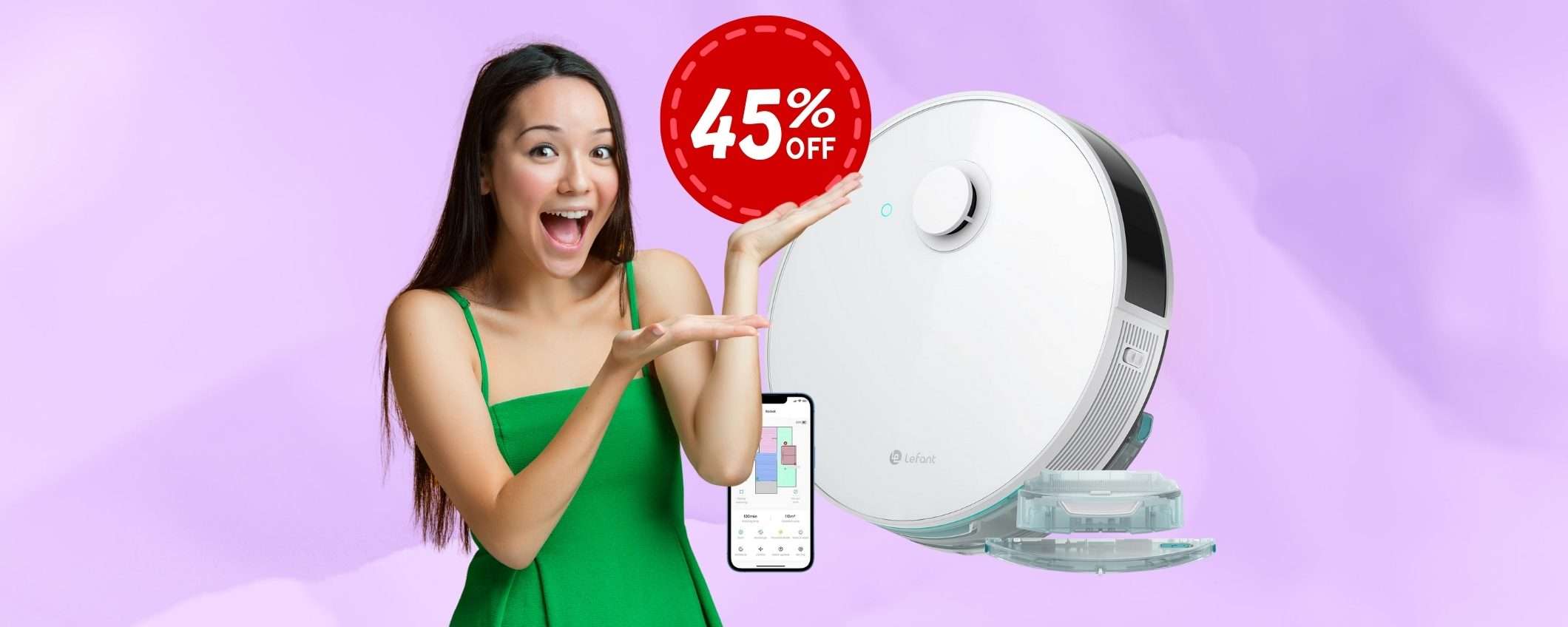 LEFANT N3: robot aspirapolvere e lavapavimenti con mappatura al 45% LEFANT N3: robot aspirapolvere e lavapavimenti con mappatura al 45%