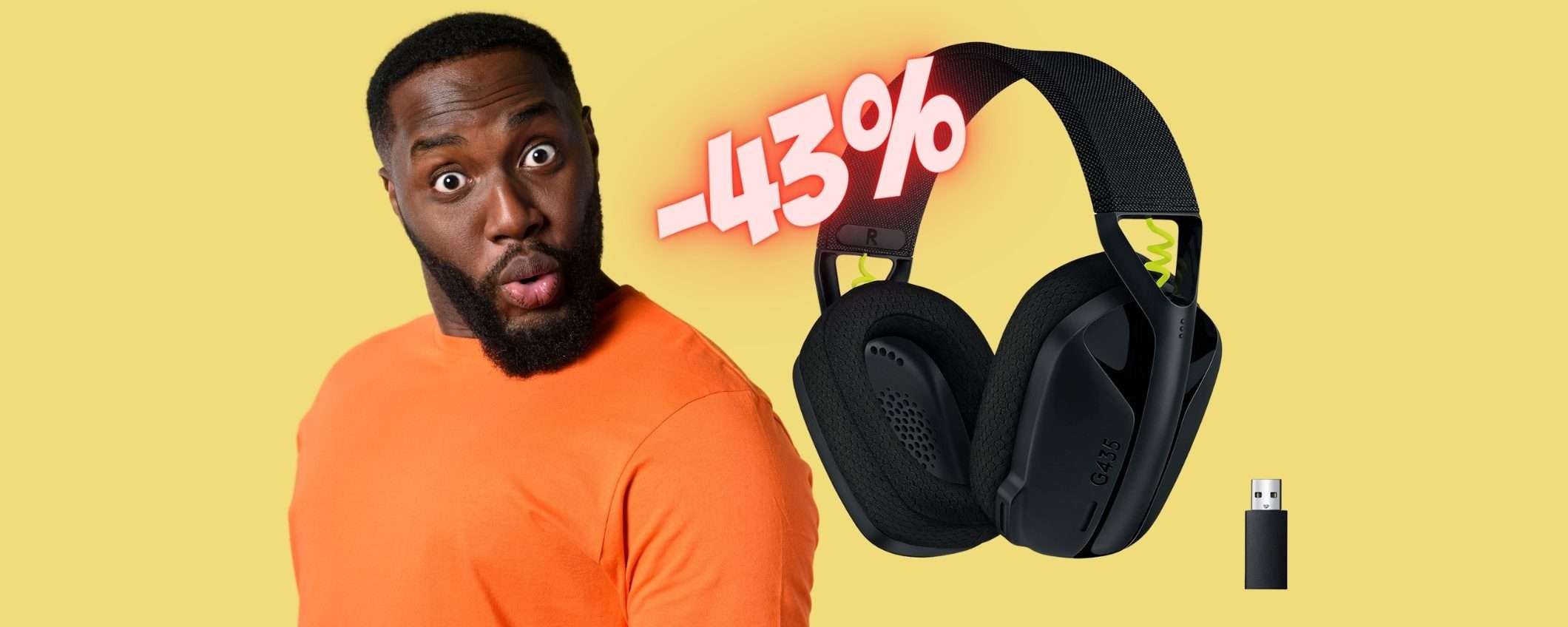 Logitech G G435 LIGHTSPEED: cuffie gaming wireless SPETTACOLARI (-43%) Logitech G G435 LIGHTSPEED: cuffie gaming wireless SPETTACOLARI (-43%)