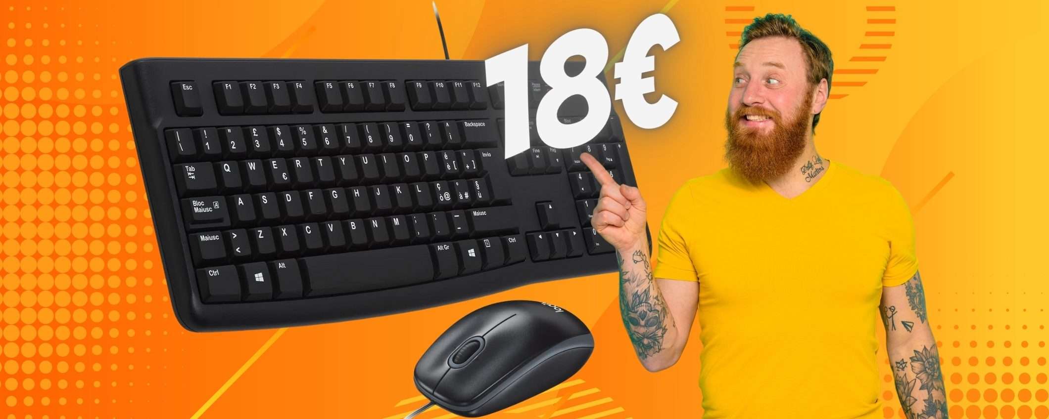 Logitech MK120: combo tastiera e mouse con APPENA 18€, FOLLIA!