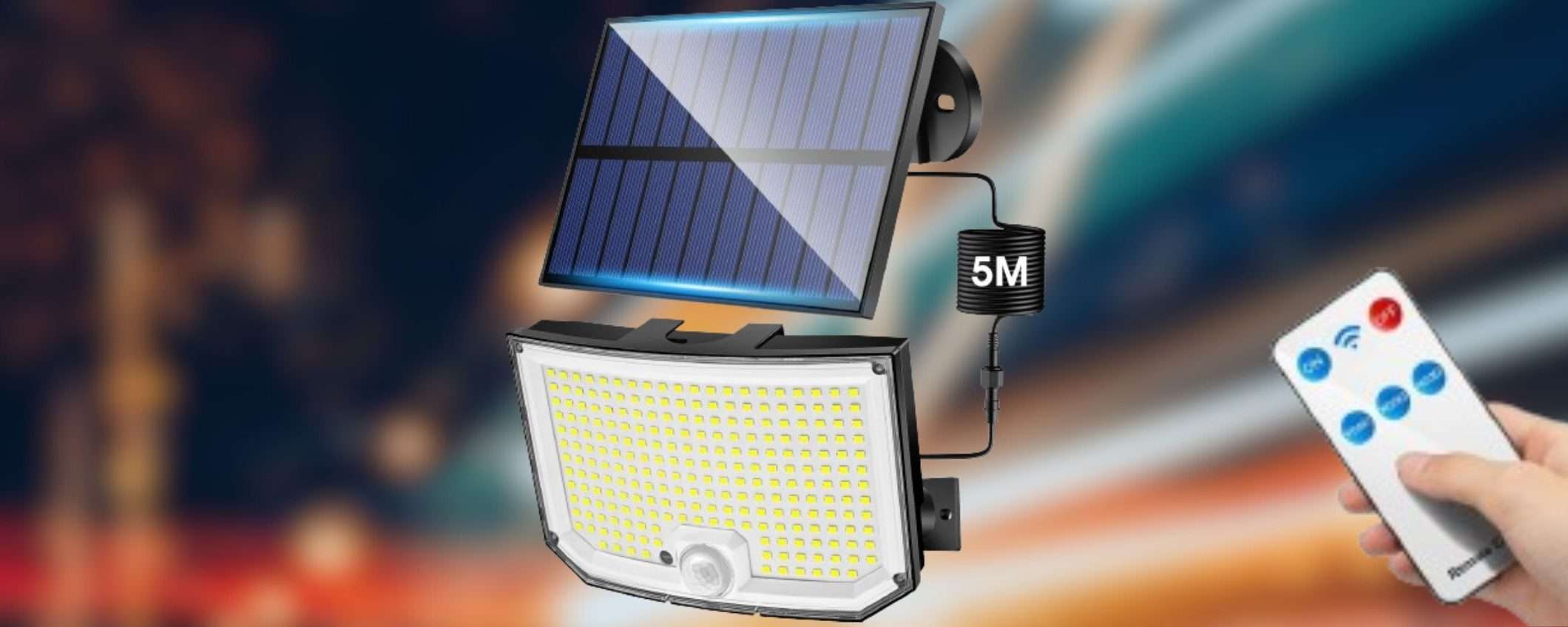 Potentissima luce solare con telecomando a prezzo IMPENSABILE (11€)