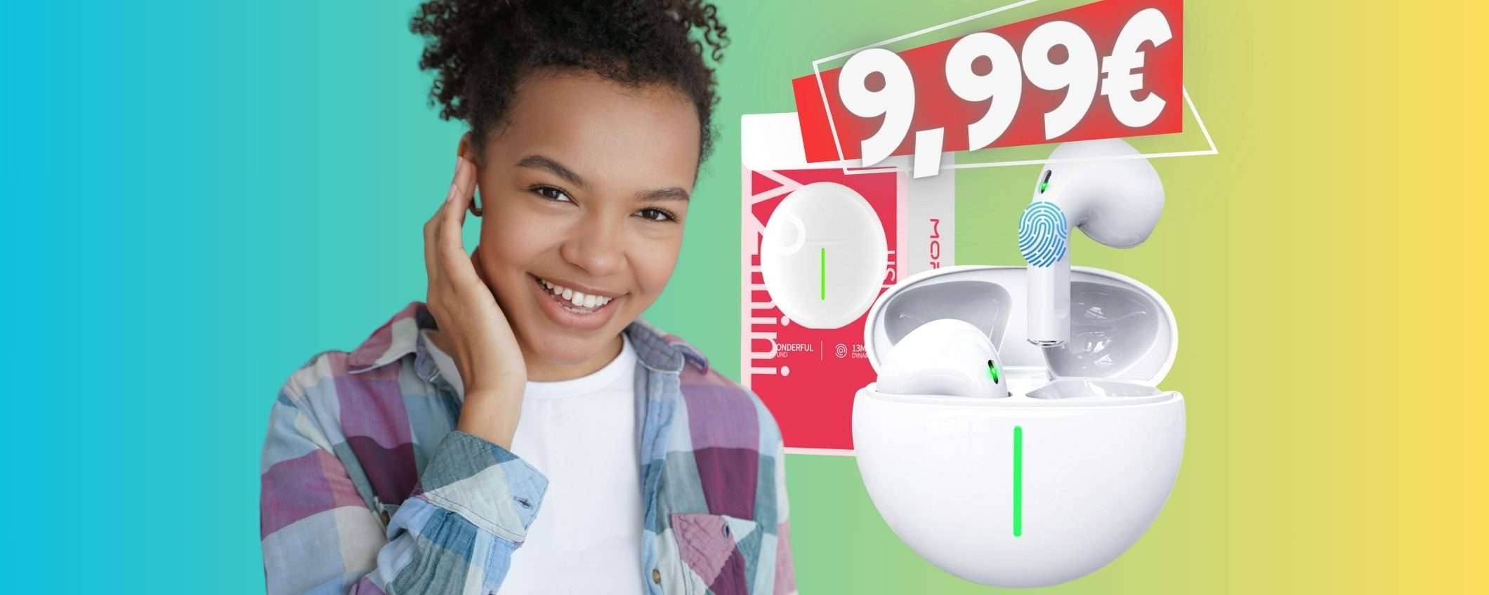 MENO di 10€ per questi OTTIMI auricolari wireless con autonomia di 35h