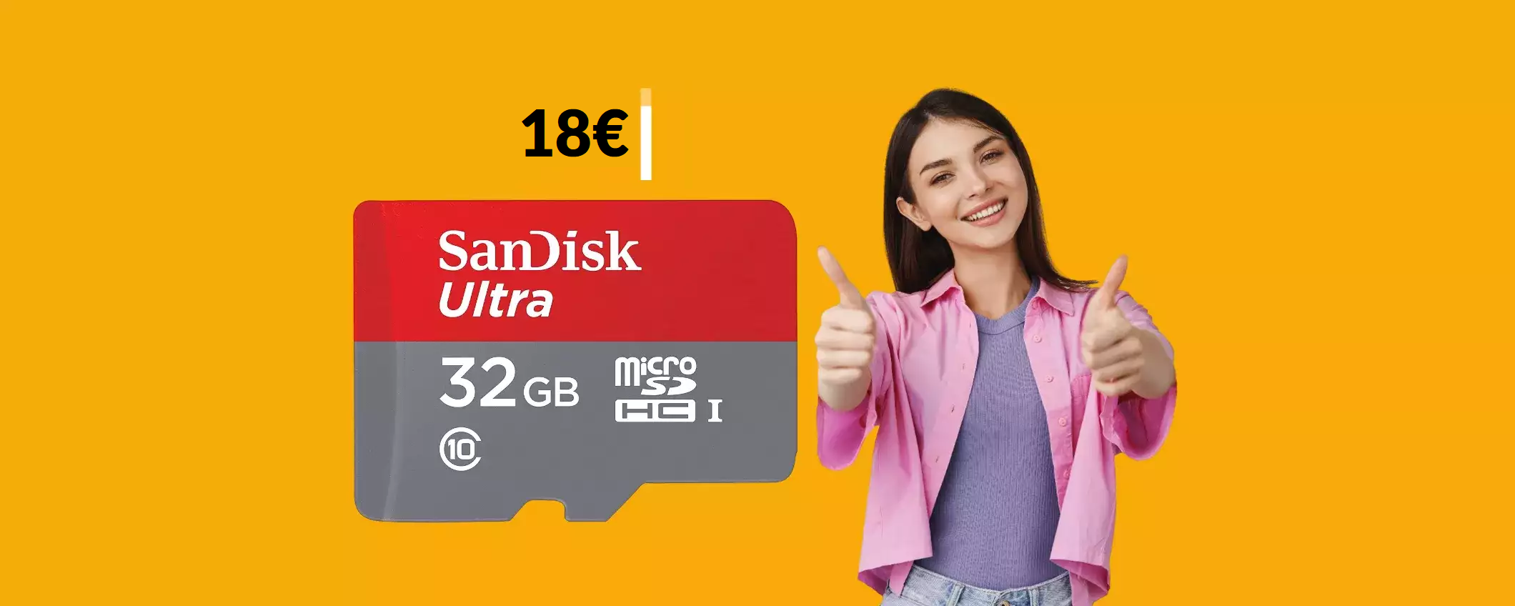 L'ottima microSD SanDisk da 32GB costa sempre di meno (18€)