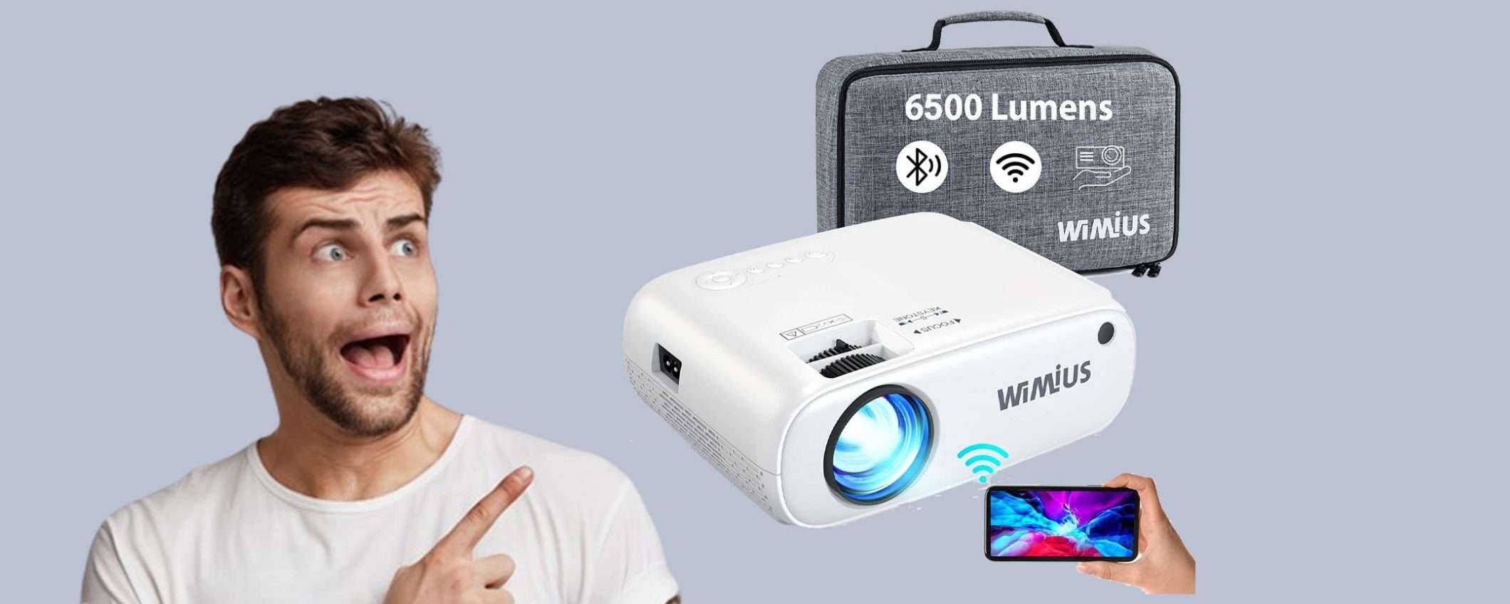 Mini proiettore WiFi Bluetooth Full HD: doppio sconto FOLLE su Amazon Mini proiettore WiFi Bluetooth Full HD: doppio sconto FOLLE su Amazon