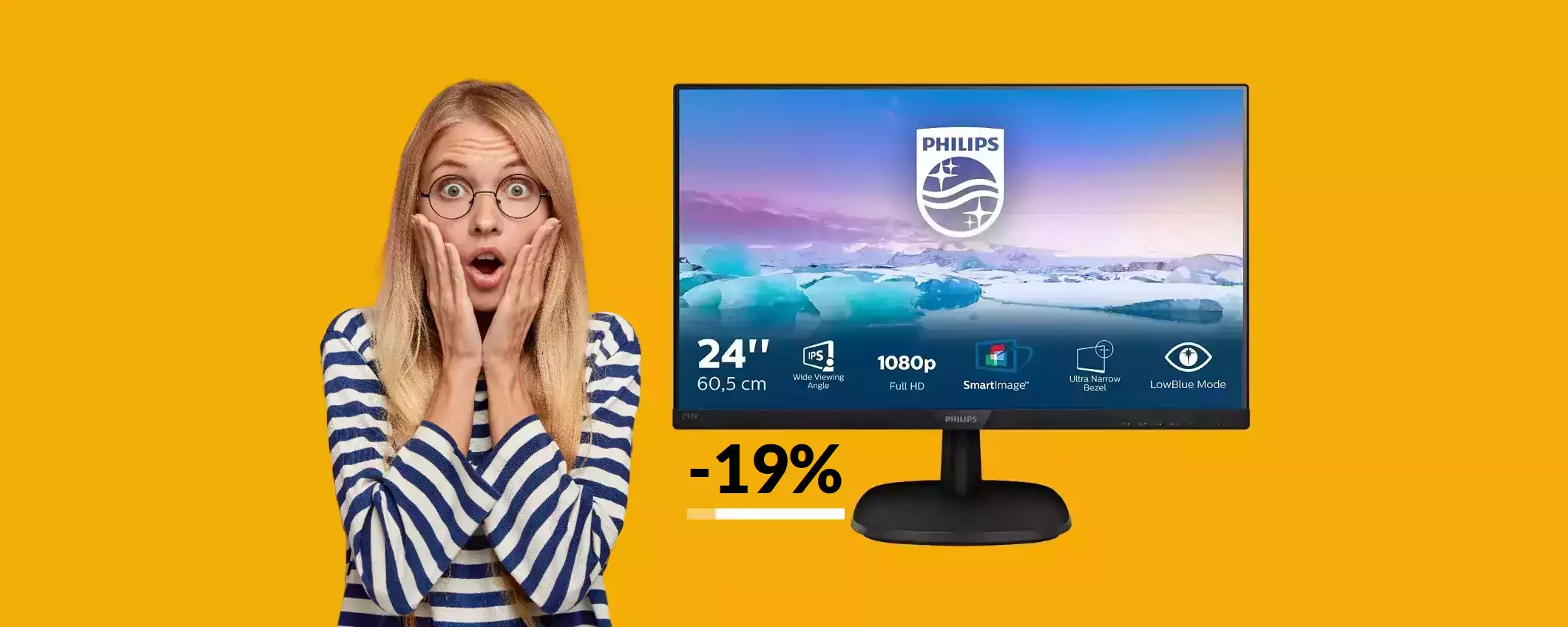 Sai che bastano 96€ per uno SPLENDIDO monitor FullHD Philips?