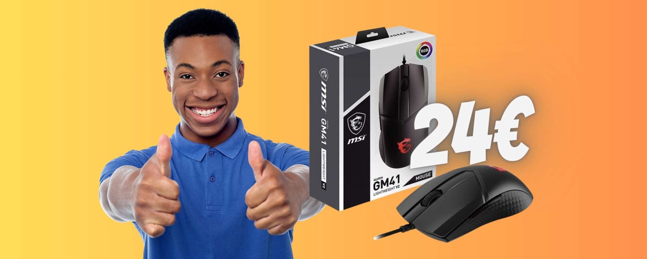Mouse da gaming MSI Lightweight V2 a MENO della METÀ, solo 24€ Mouse da gaming MSI Lightweight V2 a MENO della METÀ, solo 24€