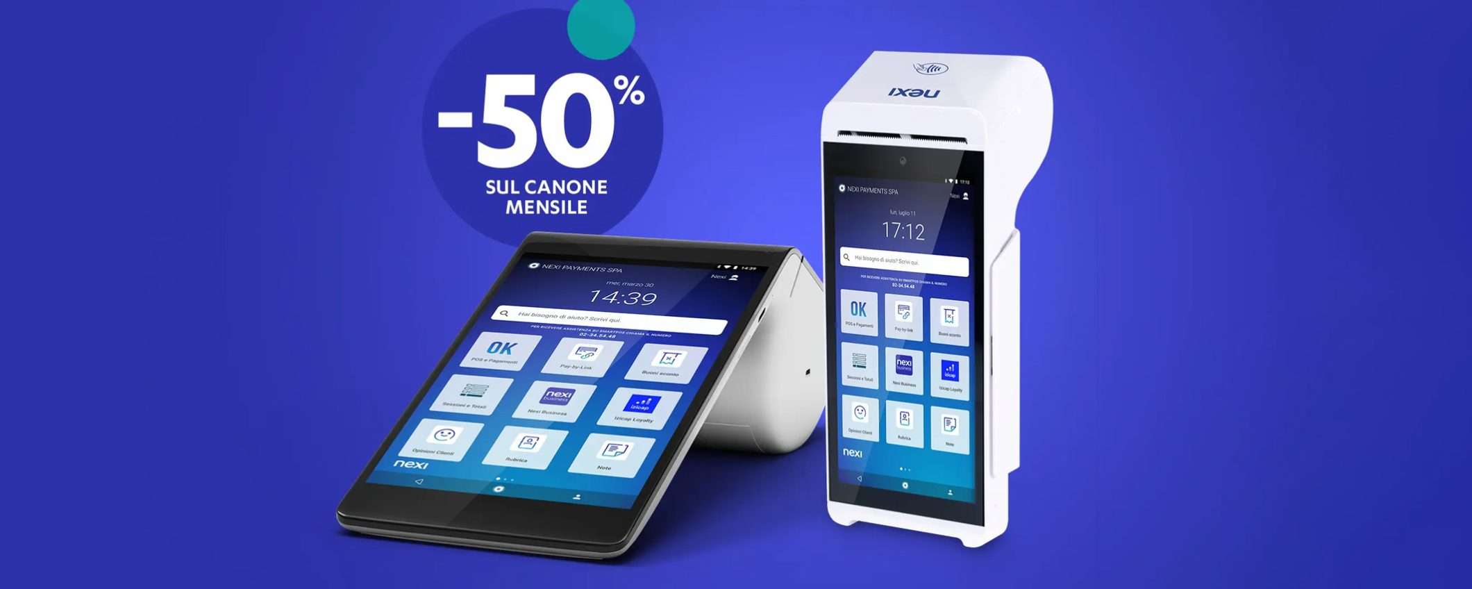 Nexi è il POS conveniente: 50% di sconto sul canone dei terminali SmartPOS