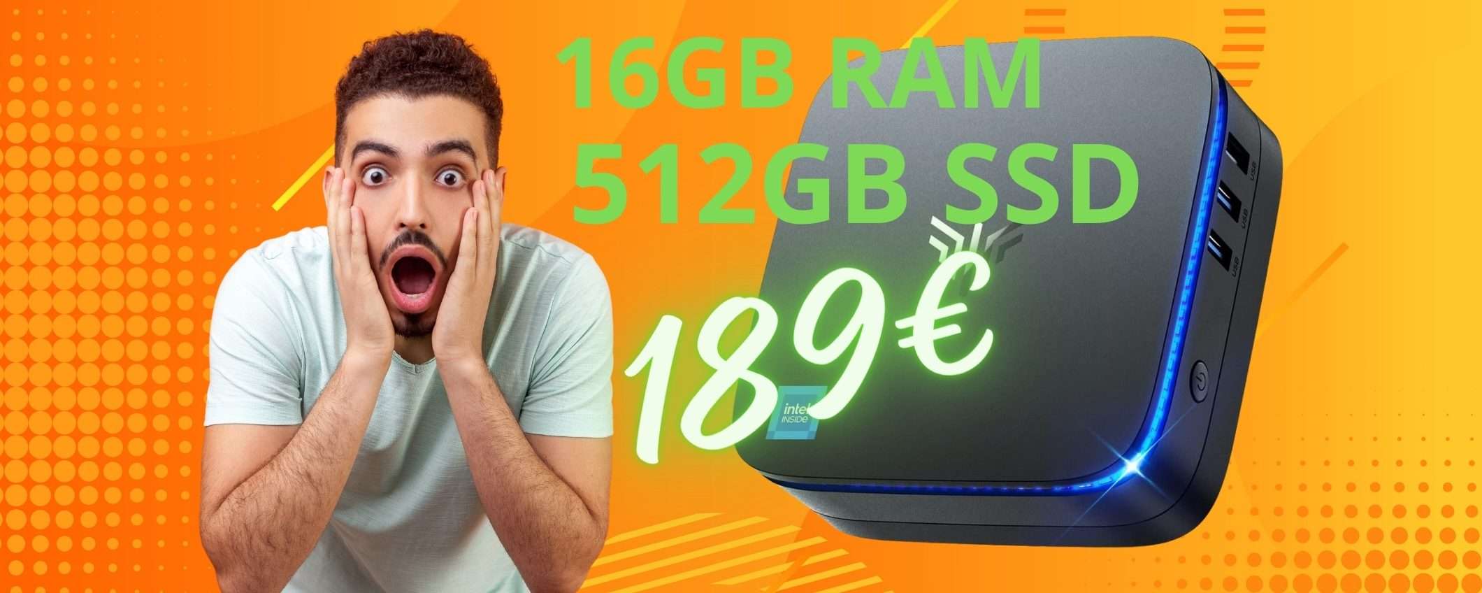 Piccolo computer POTENTE a prezzo ridicolo: 16GB RAM e 512GB SSD Piccolo computer POTENTE a prezzo ridicolo: 16GB RAM e 512GB SSD