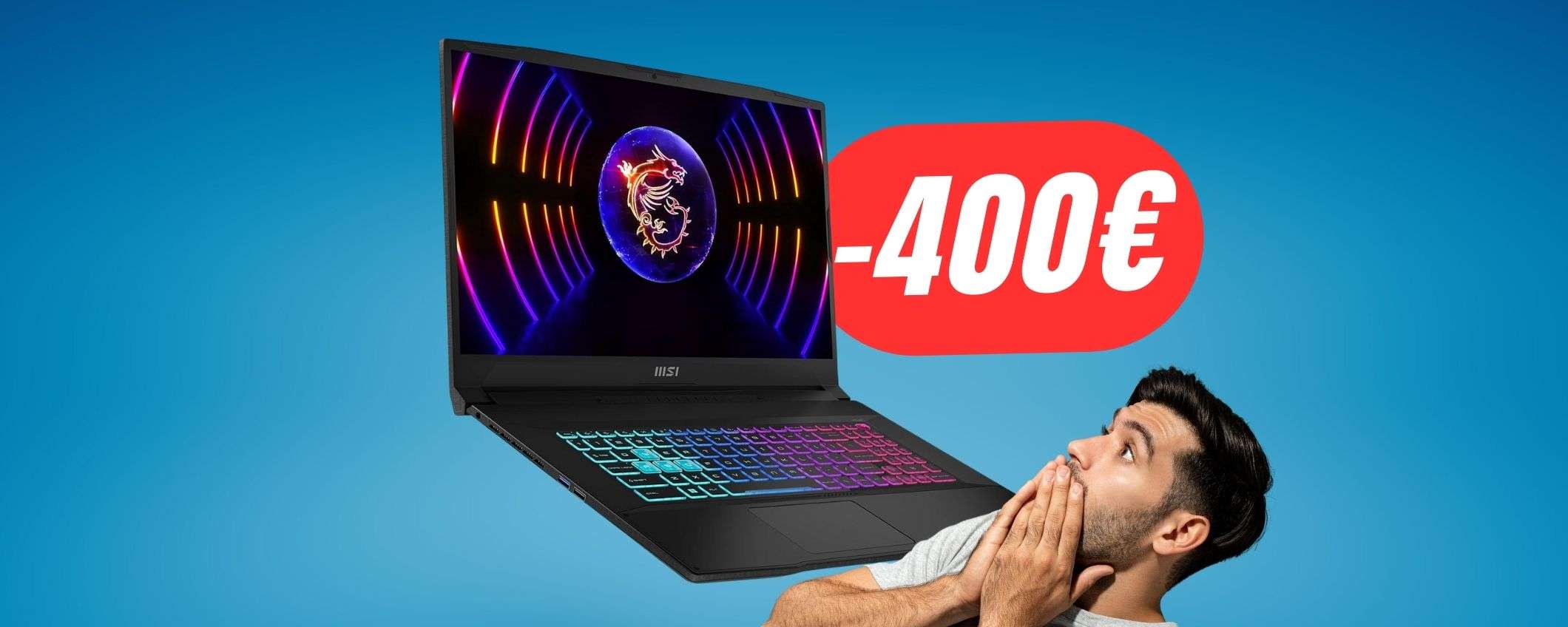 Il portatile da gaming MSI a 400€ in MENO è la follia della Gaming Week! Il portatile da gaming MSI a 400€ in MENO è la follia della Gaming Week!
